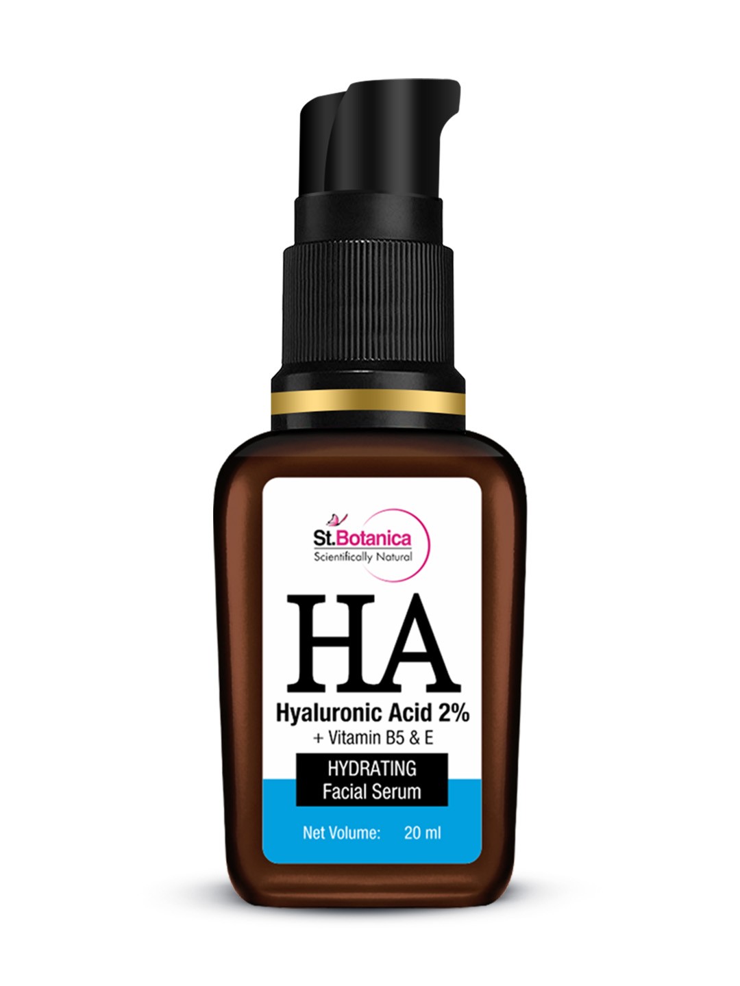 

StBotanica Hyaluronic Acid 2% + Vitamin B5 Hydrating Face Serum, 20 ml, Blue