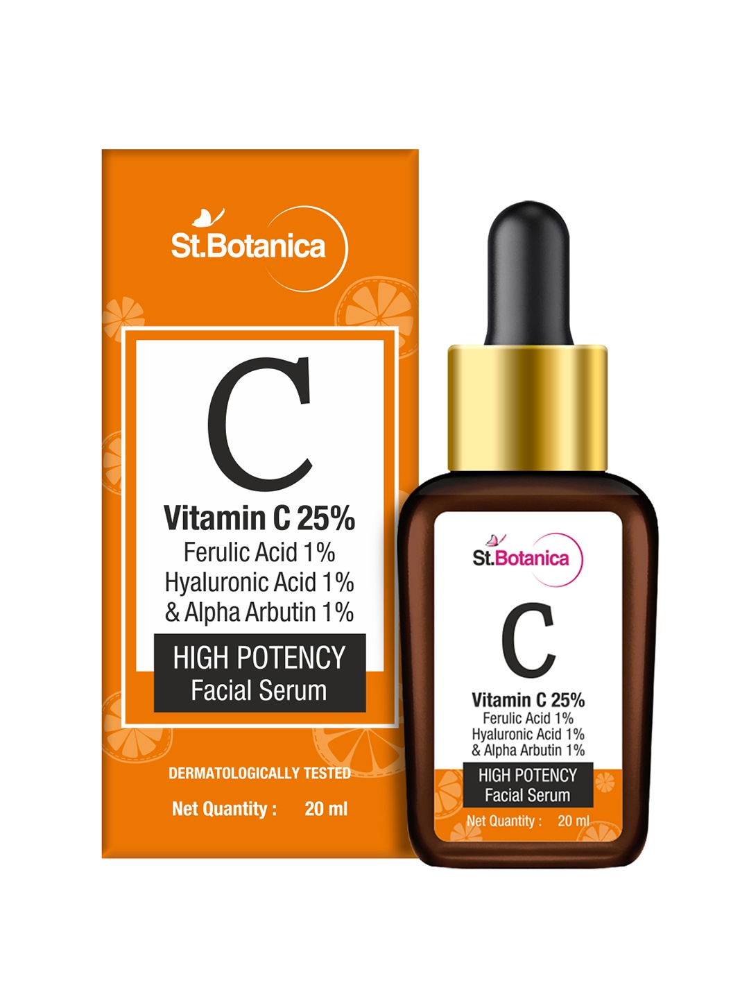 

St.Botanica Vitamin C Ferulic Acid & Hyaluronic Acid Face Serum, 20 ml, Orange