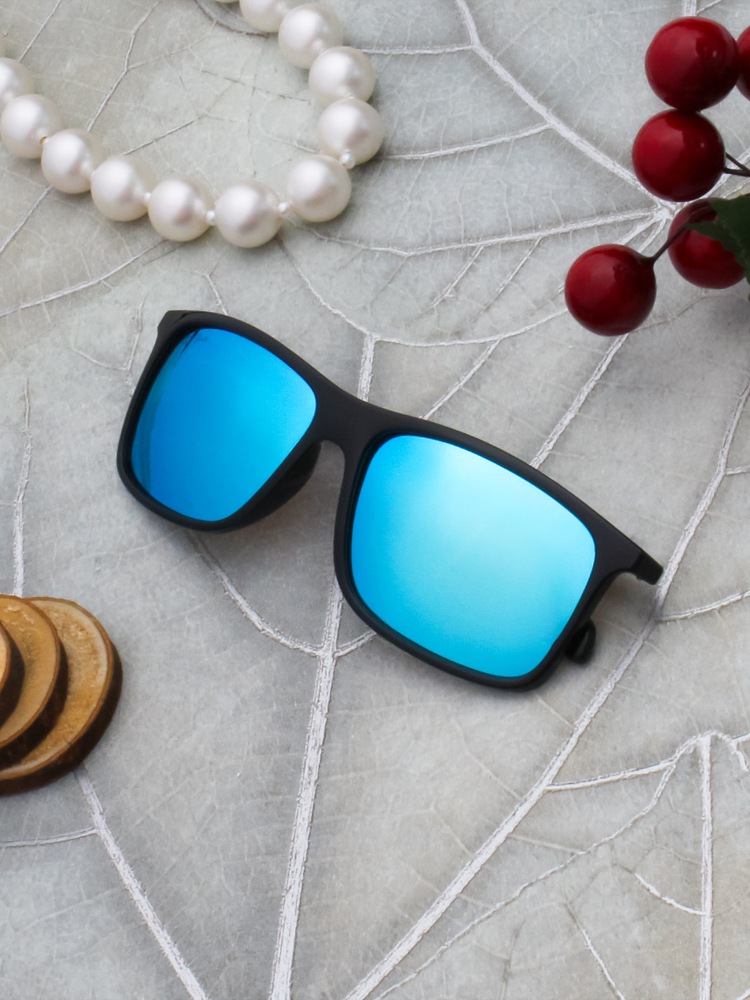 

Ted Smith Unisex Blue Acetate Wayfarer Sunglasses TS-N1262S_BLU, Turquoise blue