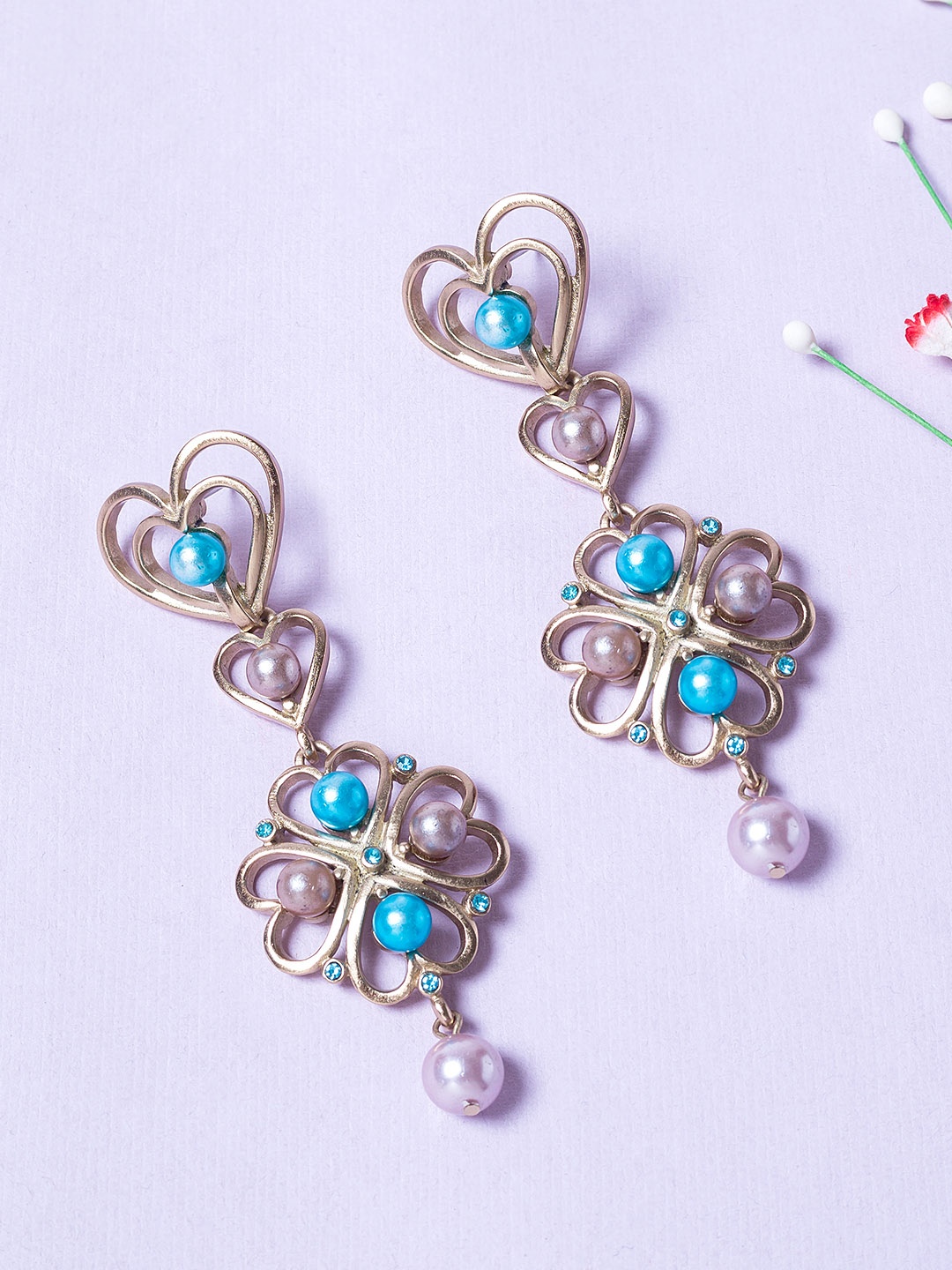 

Golden Peacock Gold Contemporary Drop Earrings