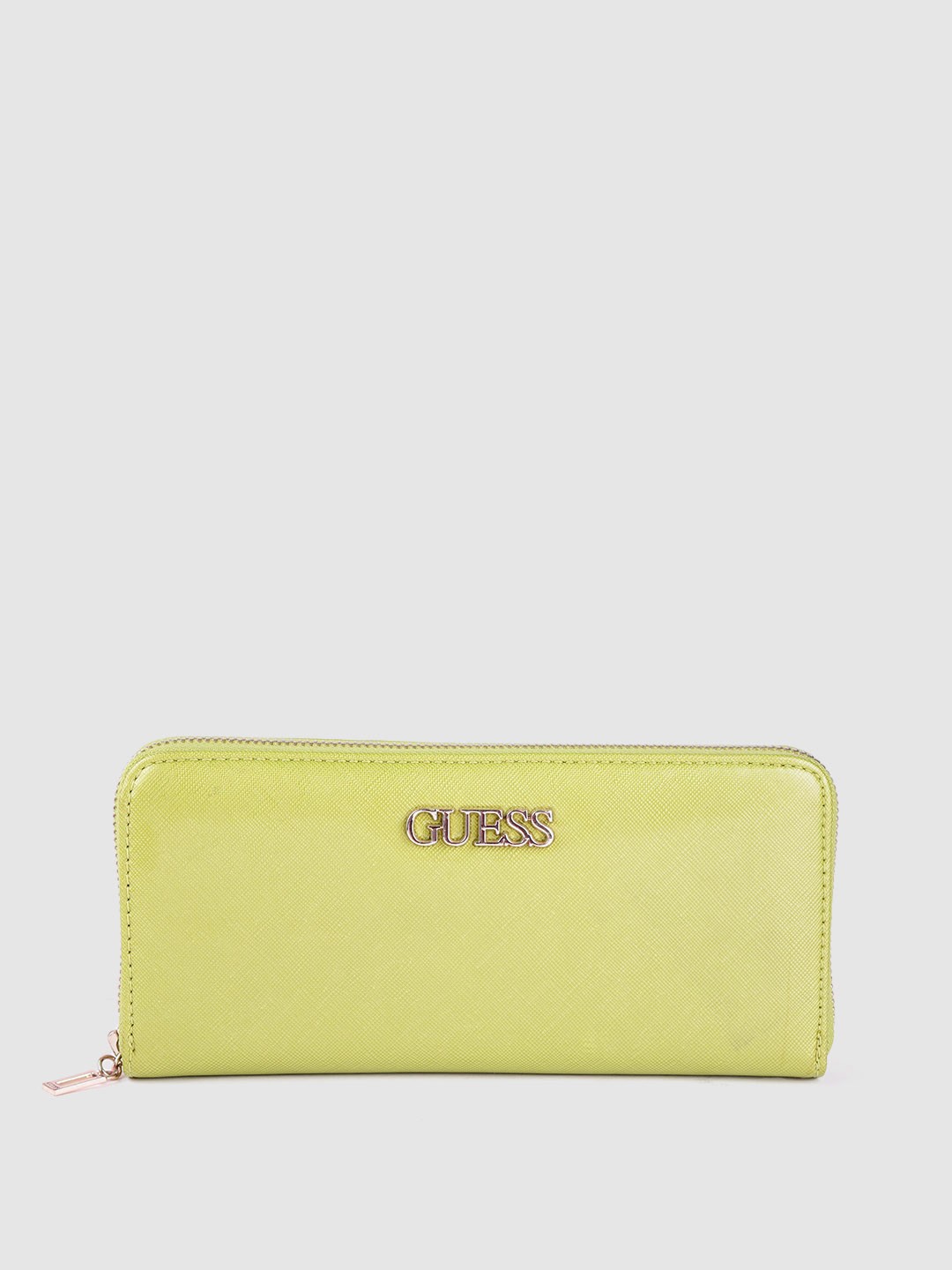 

GUESS Women Lime Green Solid Zip Around Wallet