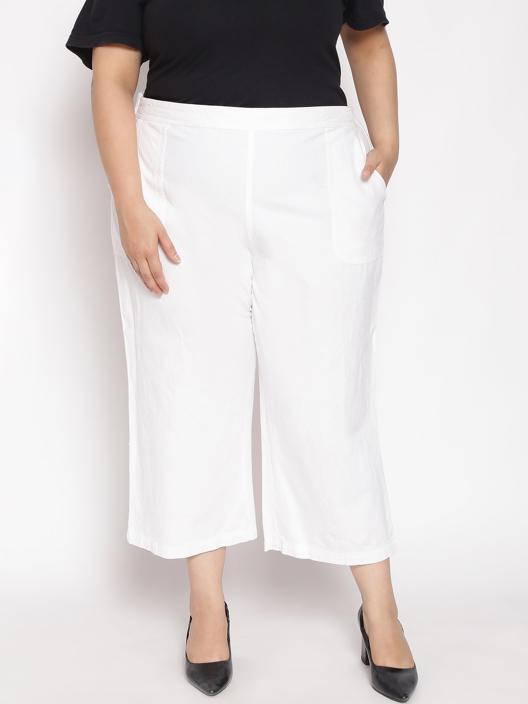 

Oxolloxo Women White Parallel Trousers