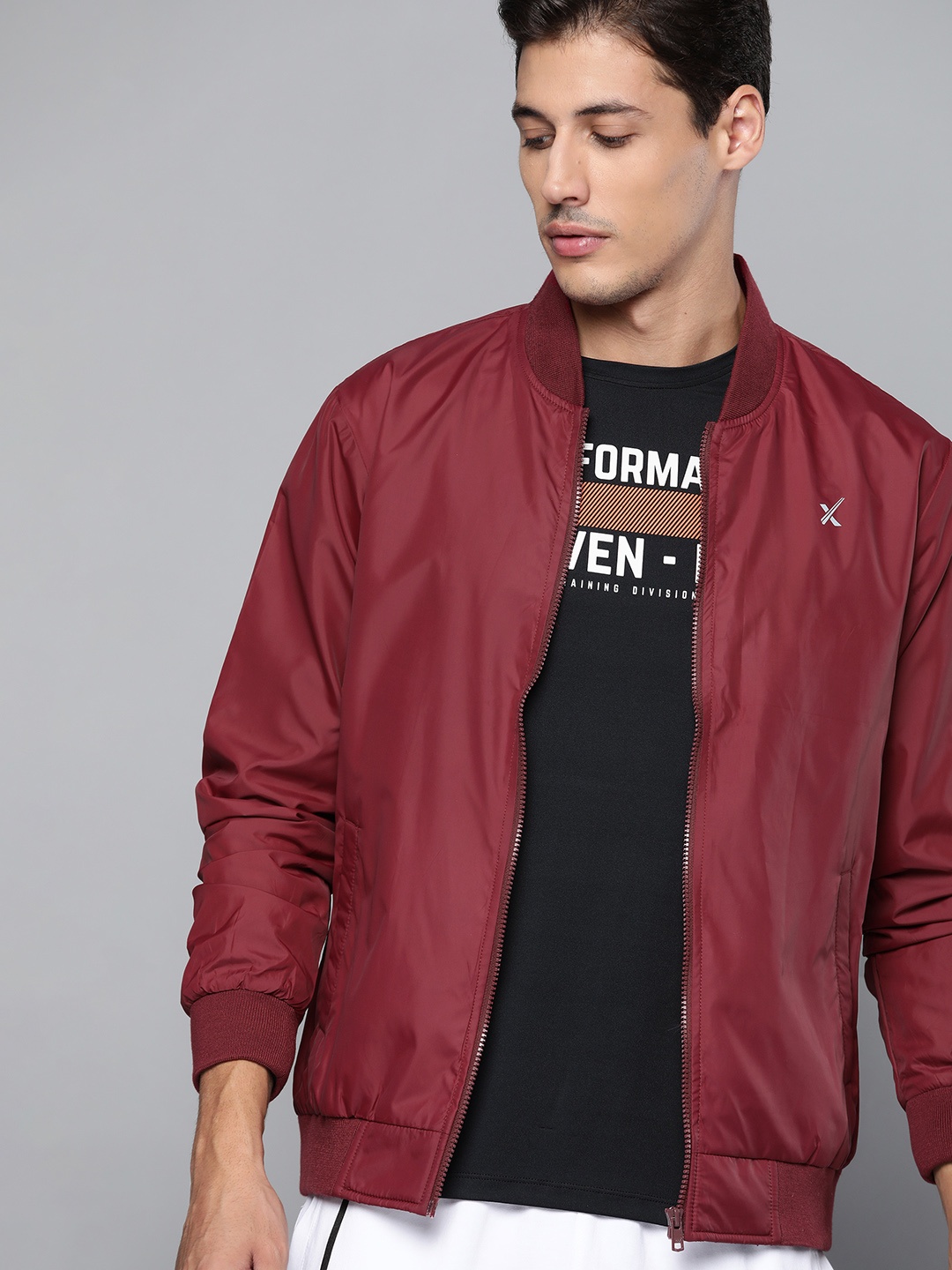 

HRX by Hrithik Roshan Men Maroon Bomber Jacket