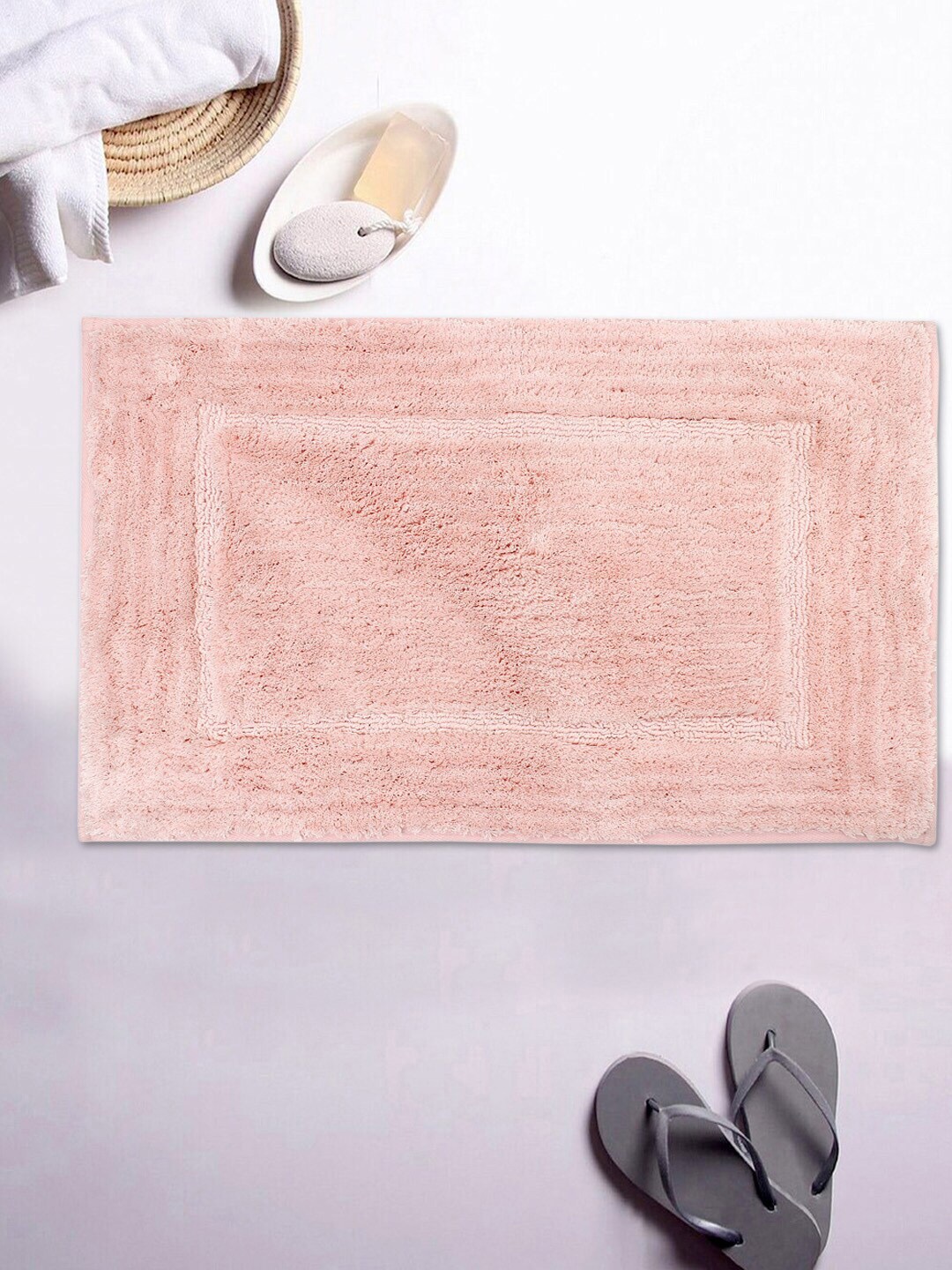 

AVI Living Rose-Coloured Solid 2300 GSM Anti-Microbial & Anti-Slip Bath Rug