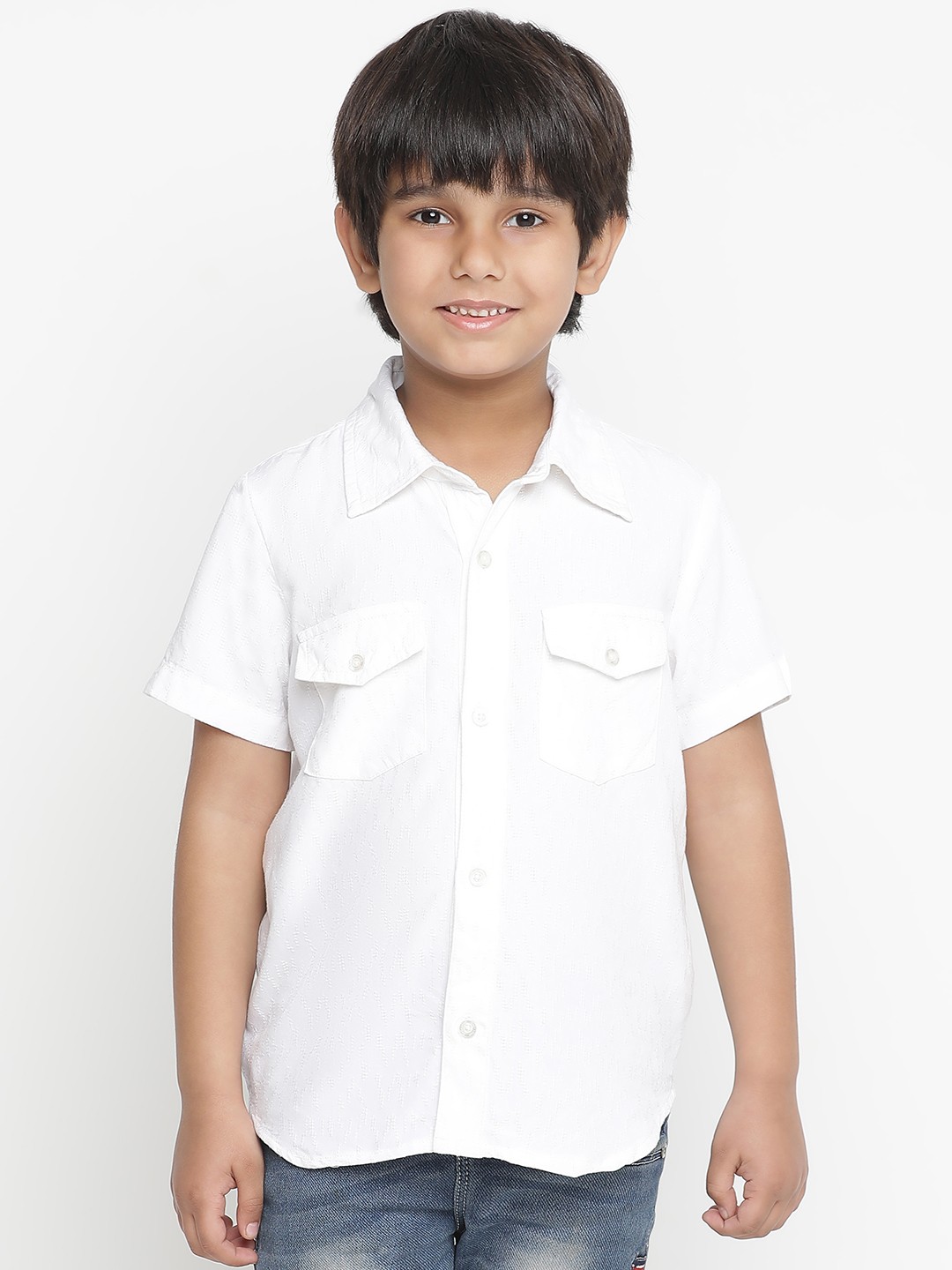 

Oxolloxo Boys White Casual Shirt