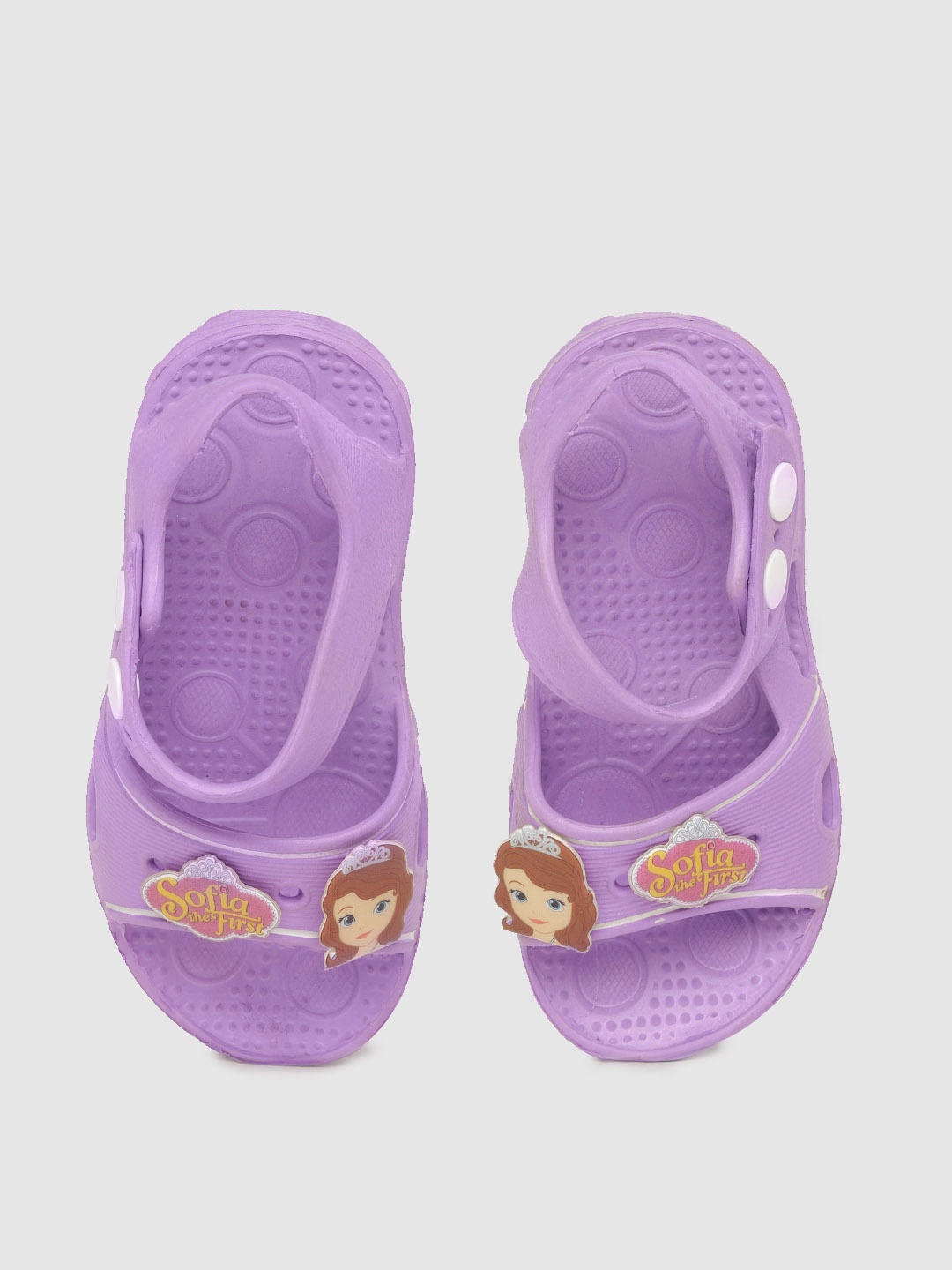 

toothless Girls Lavender & Pink Solid Open Toe Flats with Sofia The First Shoe Charm