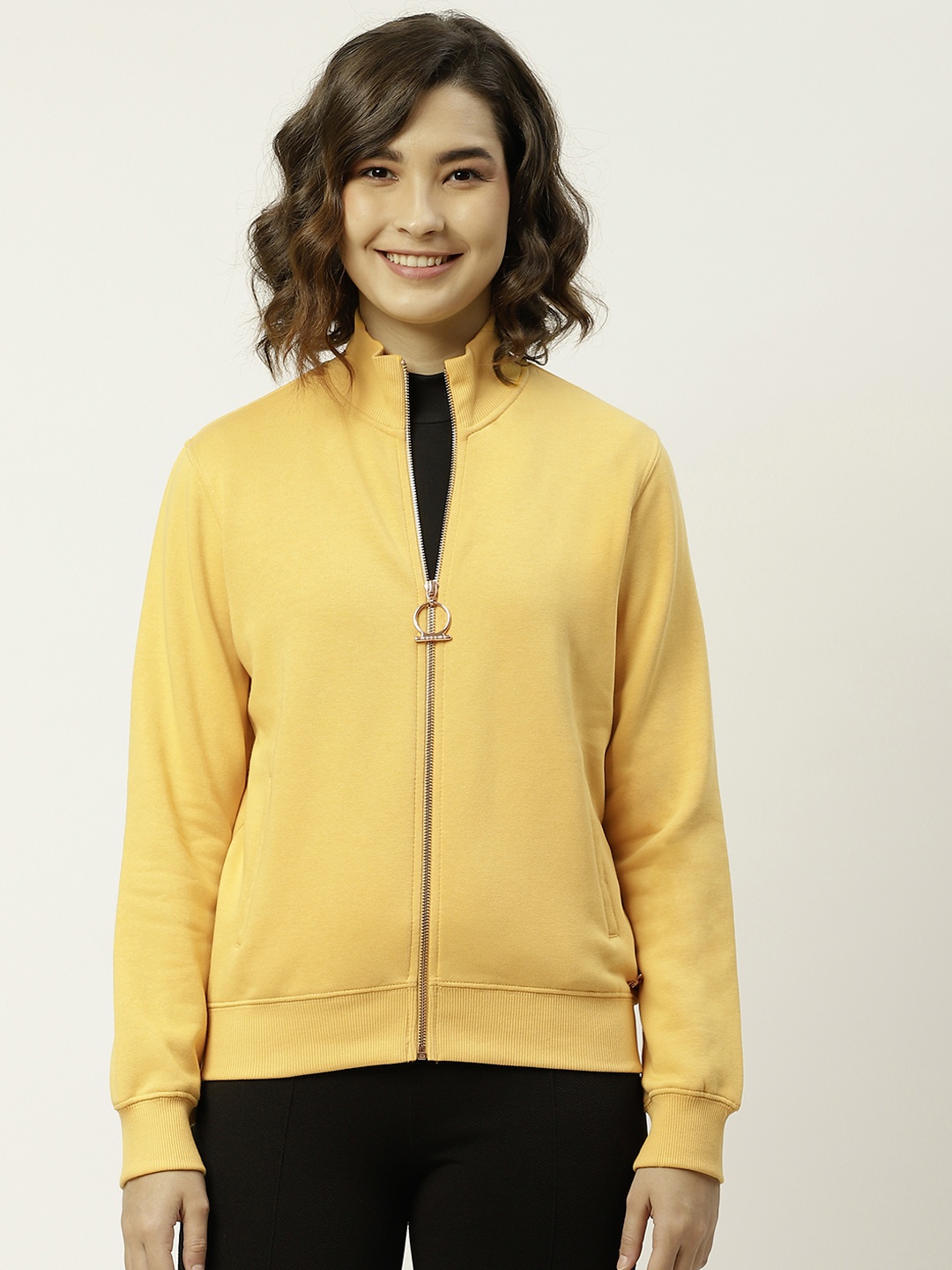

Madame Women Yellow Sweatshirt