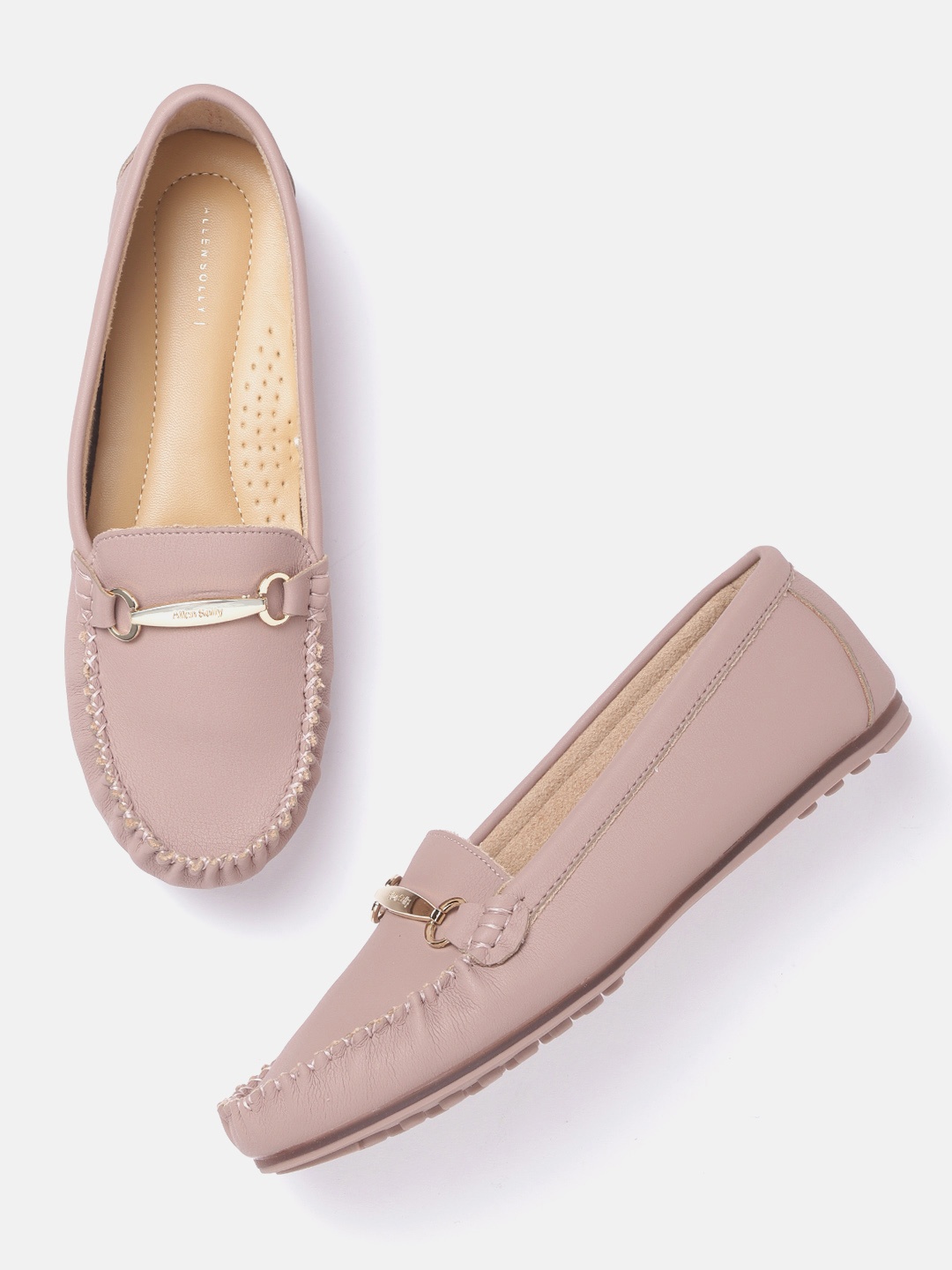 

Allen Solly Women Dusty Pink Solid Horsebit Loafers