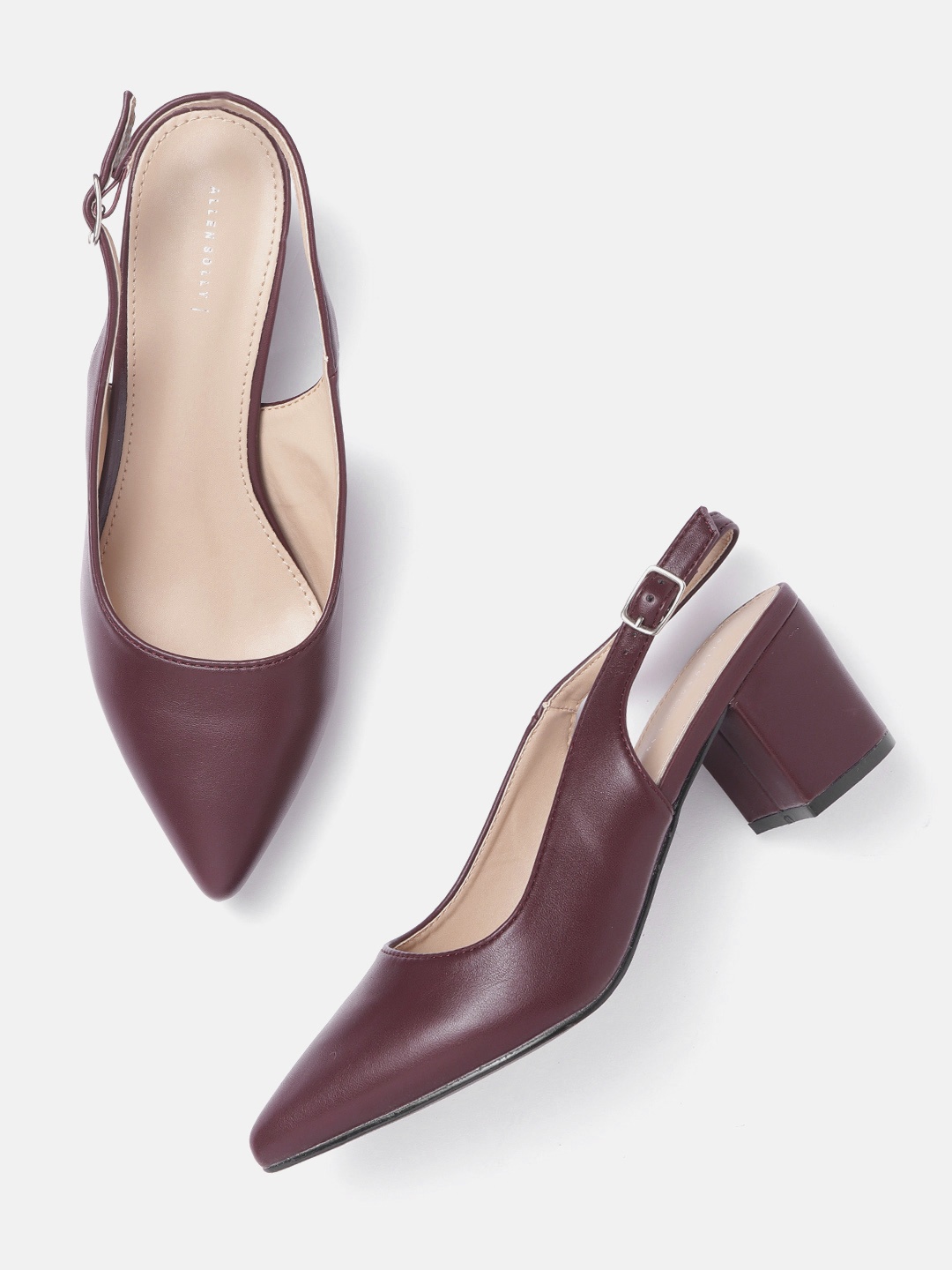 

Allen Solly Burgundy Block Mules