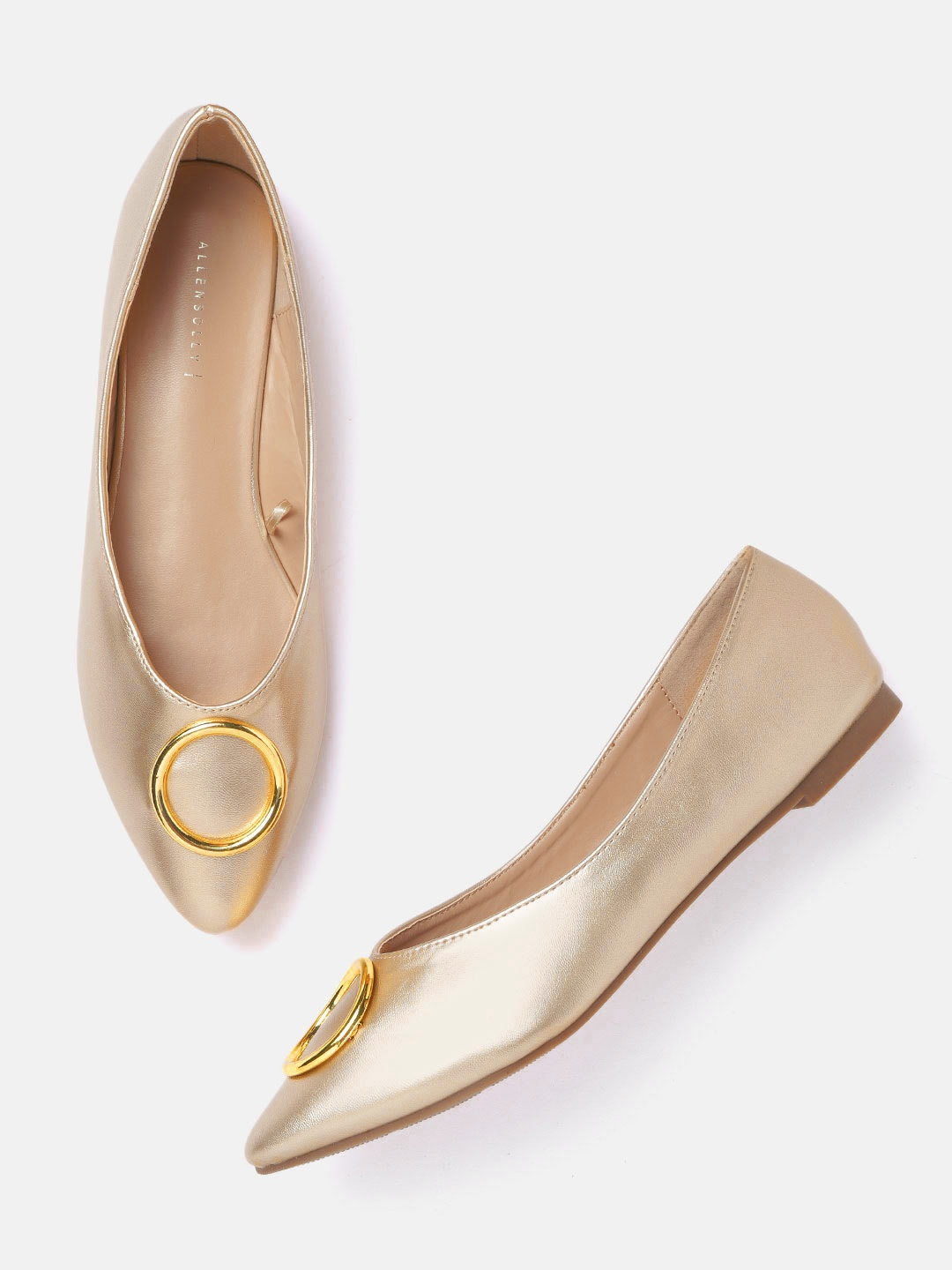 

Allen Solly Women Gold-Toned Ballerinas with Metallic Detail