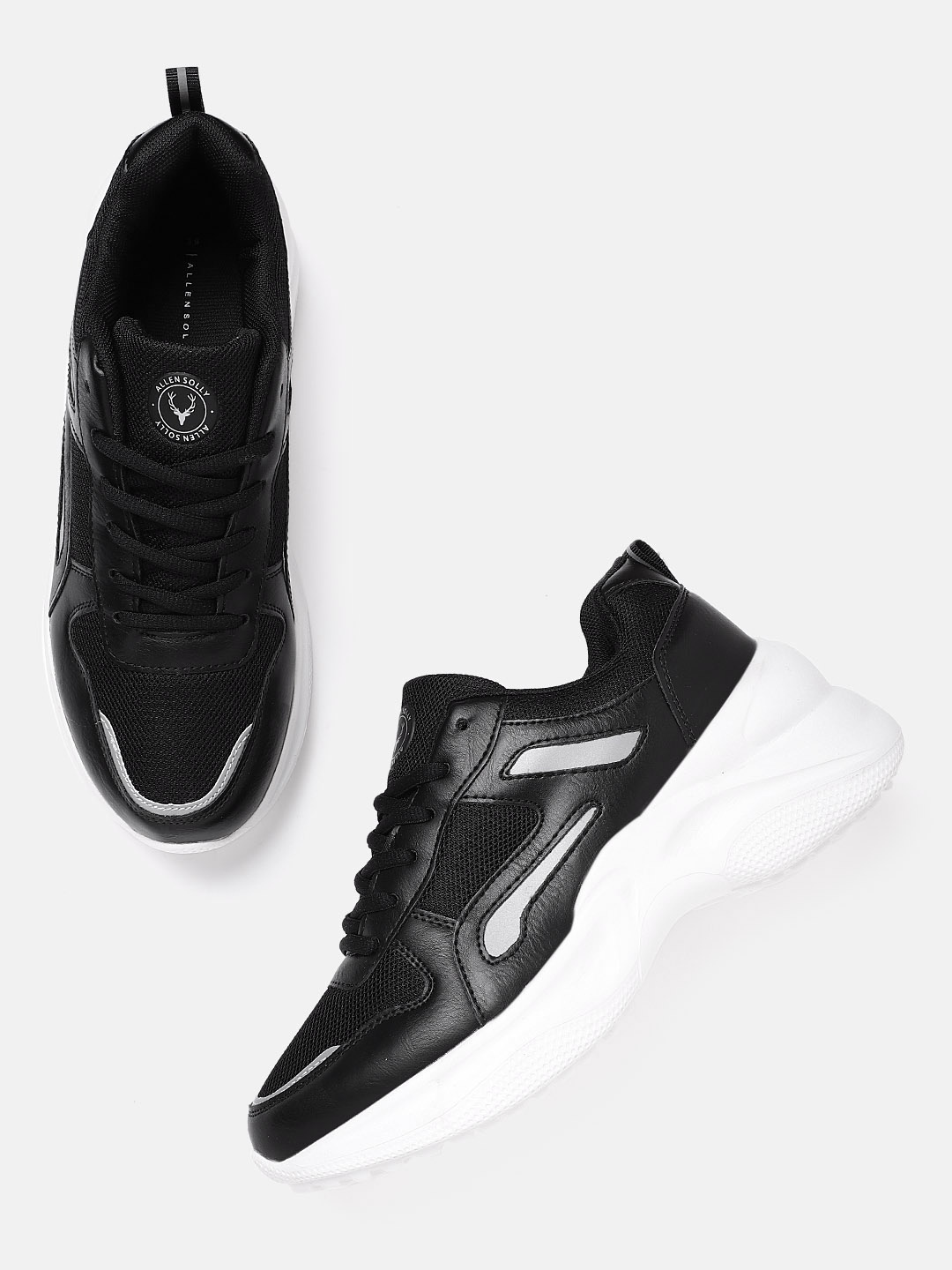 

Allen Solly Women Black Solid Flatform Sneakers