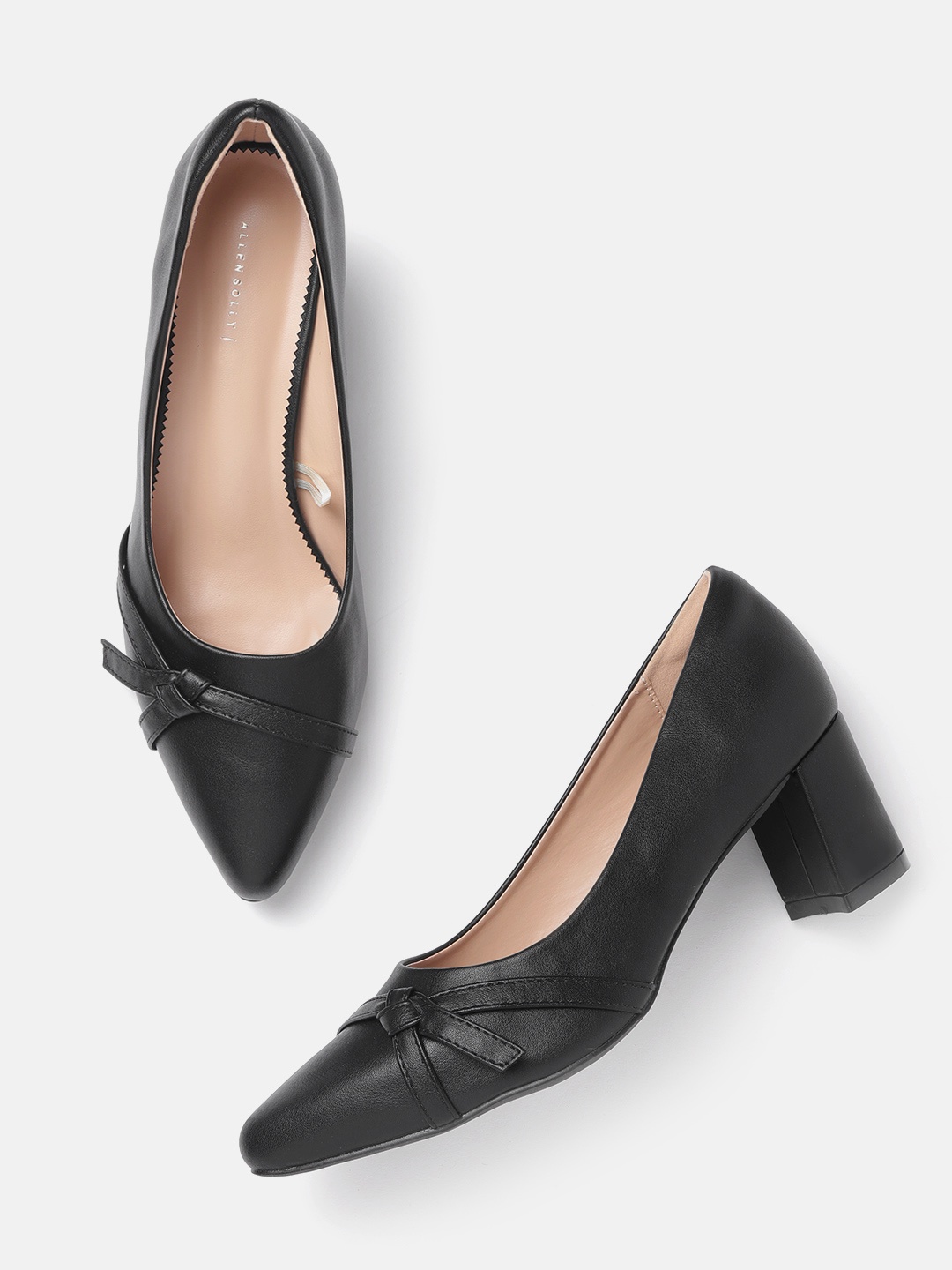 

Allen Solly Women Black Solid Block Pumps