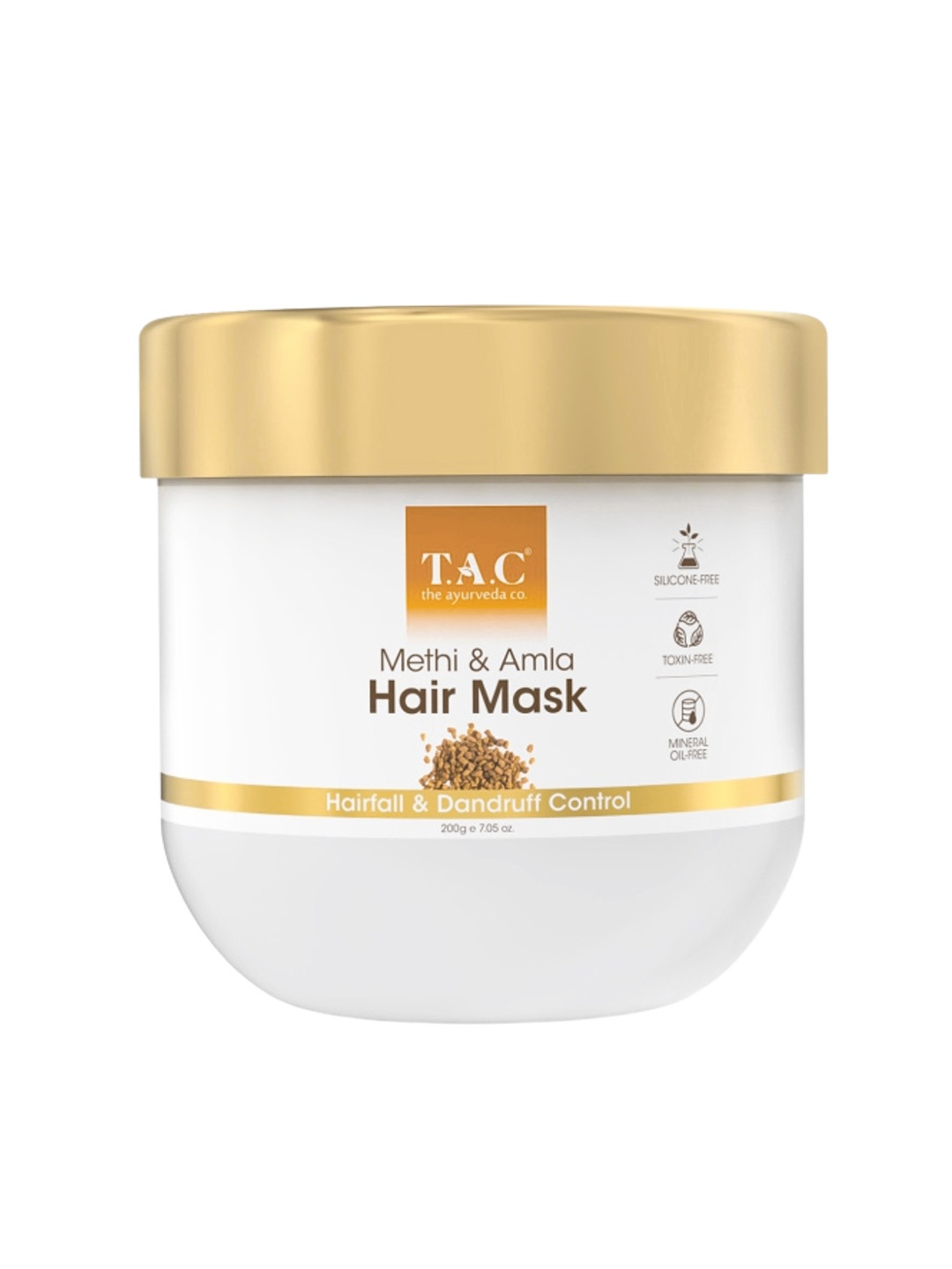 

TAC - The Ayurveda Co. Methi Bhringraj & Amla Hair Mask For Frizzy & Damaged Hair - 200g, Peach