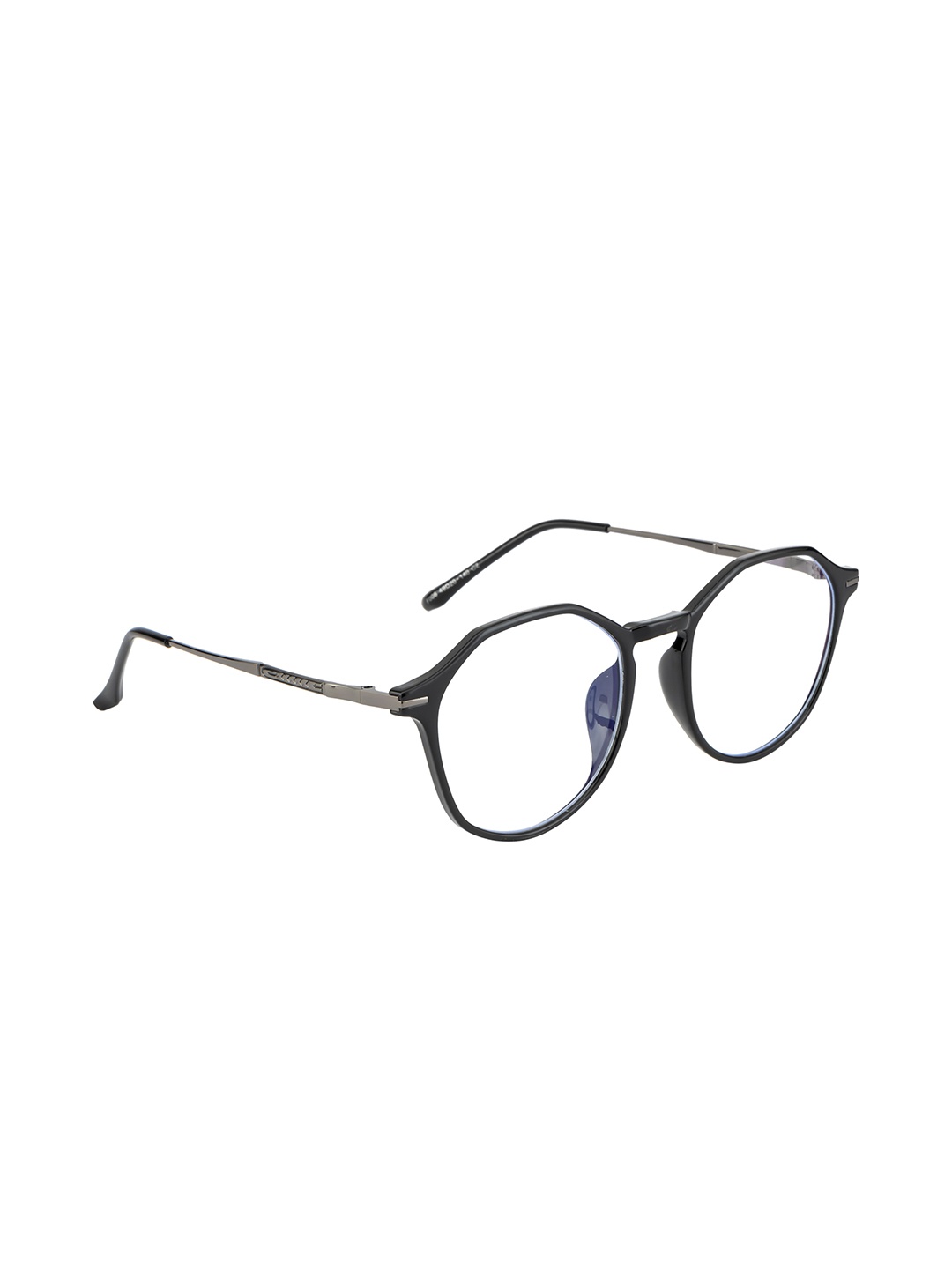 

Ted Smith Unisex Black & Silver-Toned Full Rim Round Frames TSI-F006_C2