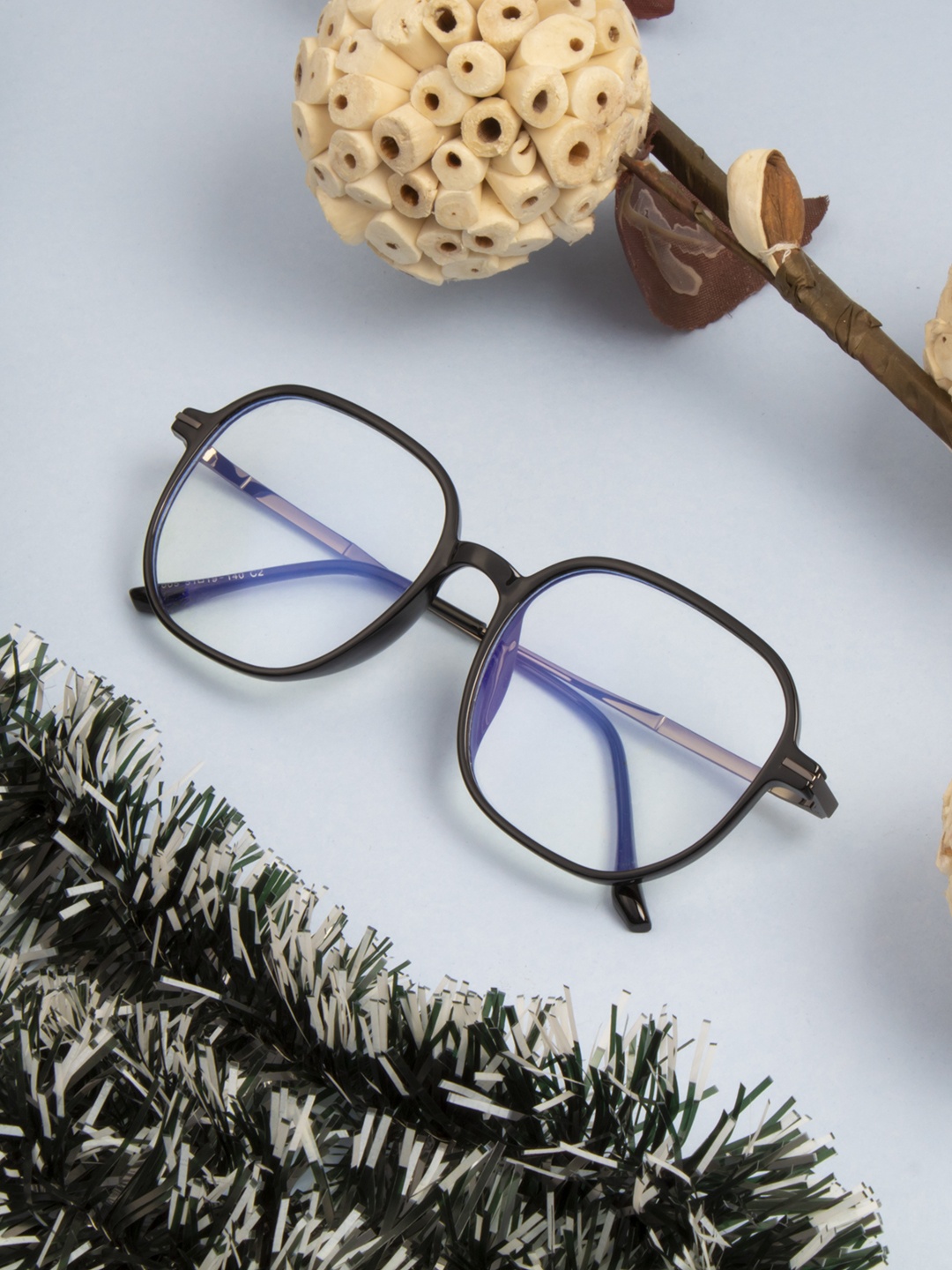 

Ted Smith Unisex Black & Transparent Full Rim Square Frames TSI-F005_C2