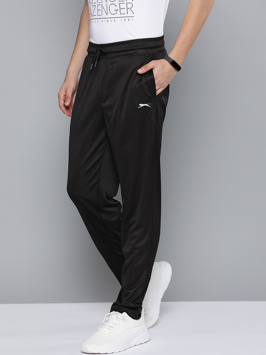 

Slazenger Men Black Solid Track Pants