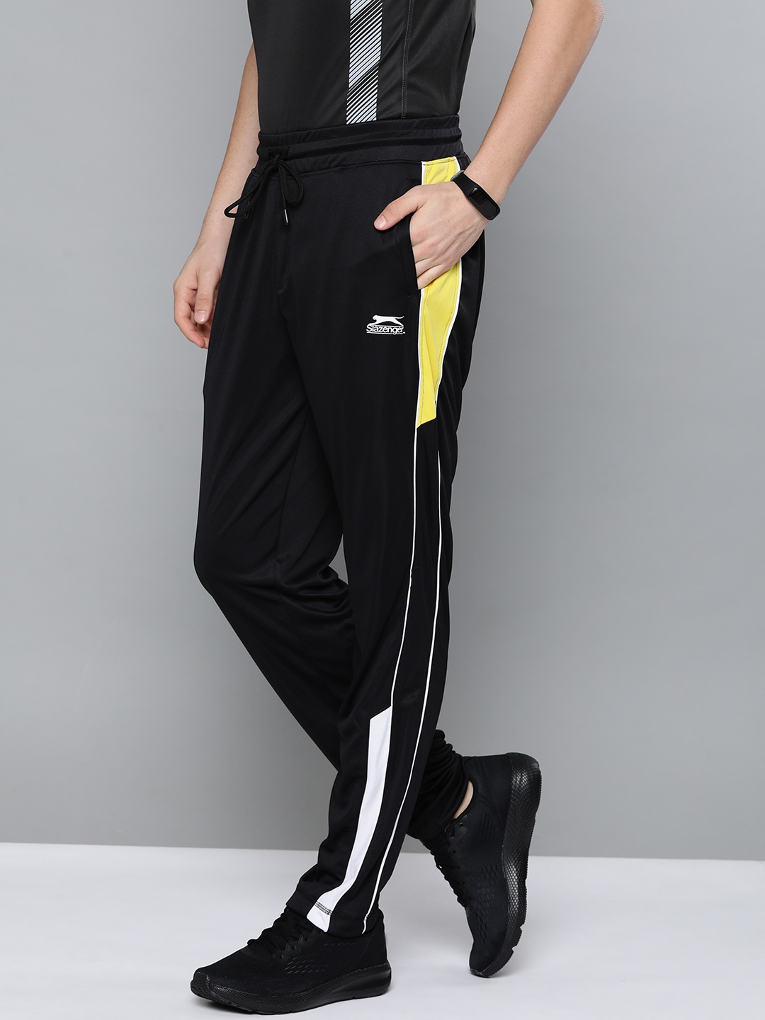 

Slazenger Men Black Solid Track Pants