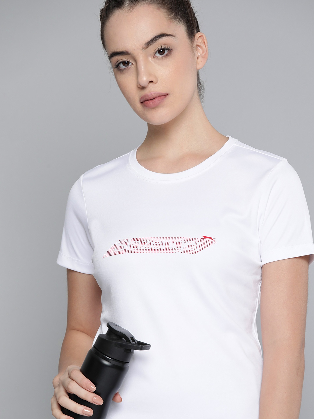 

Slazenger Women White Brand Logo Print T-shirt