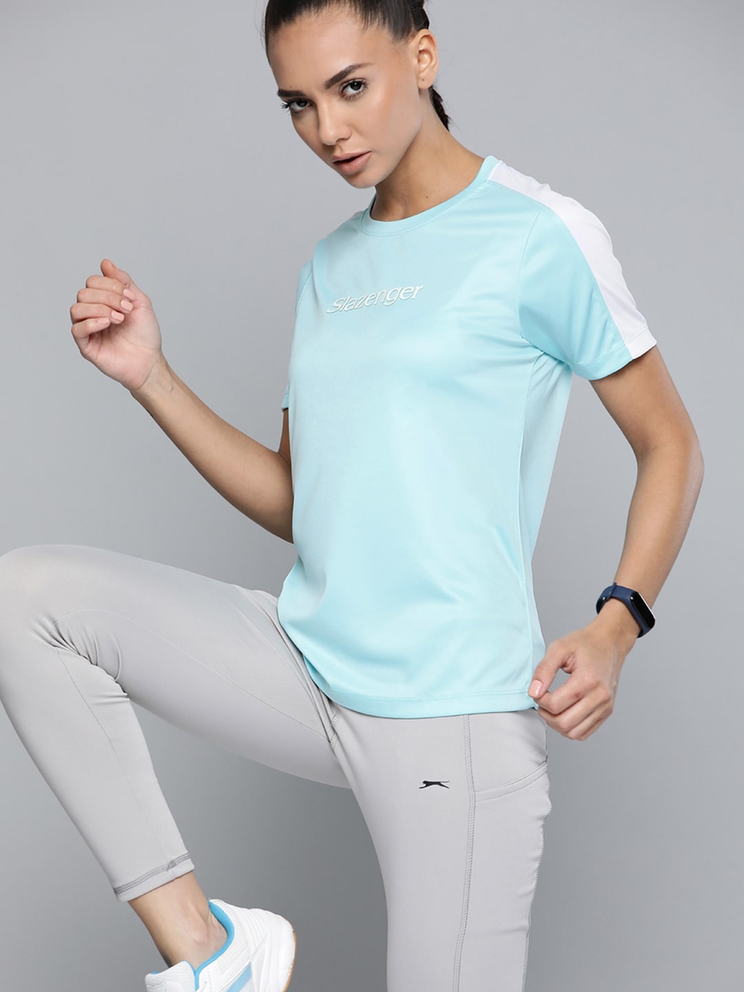 

Slazenger Women Blue Brand Logo Printed T-shirt