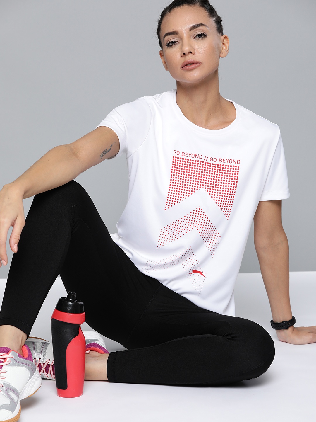 

Slazenger Women White & Red Printed T-shirt