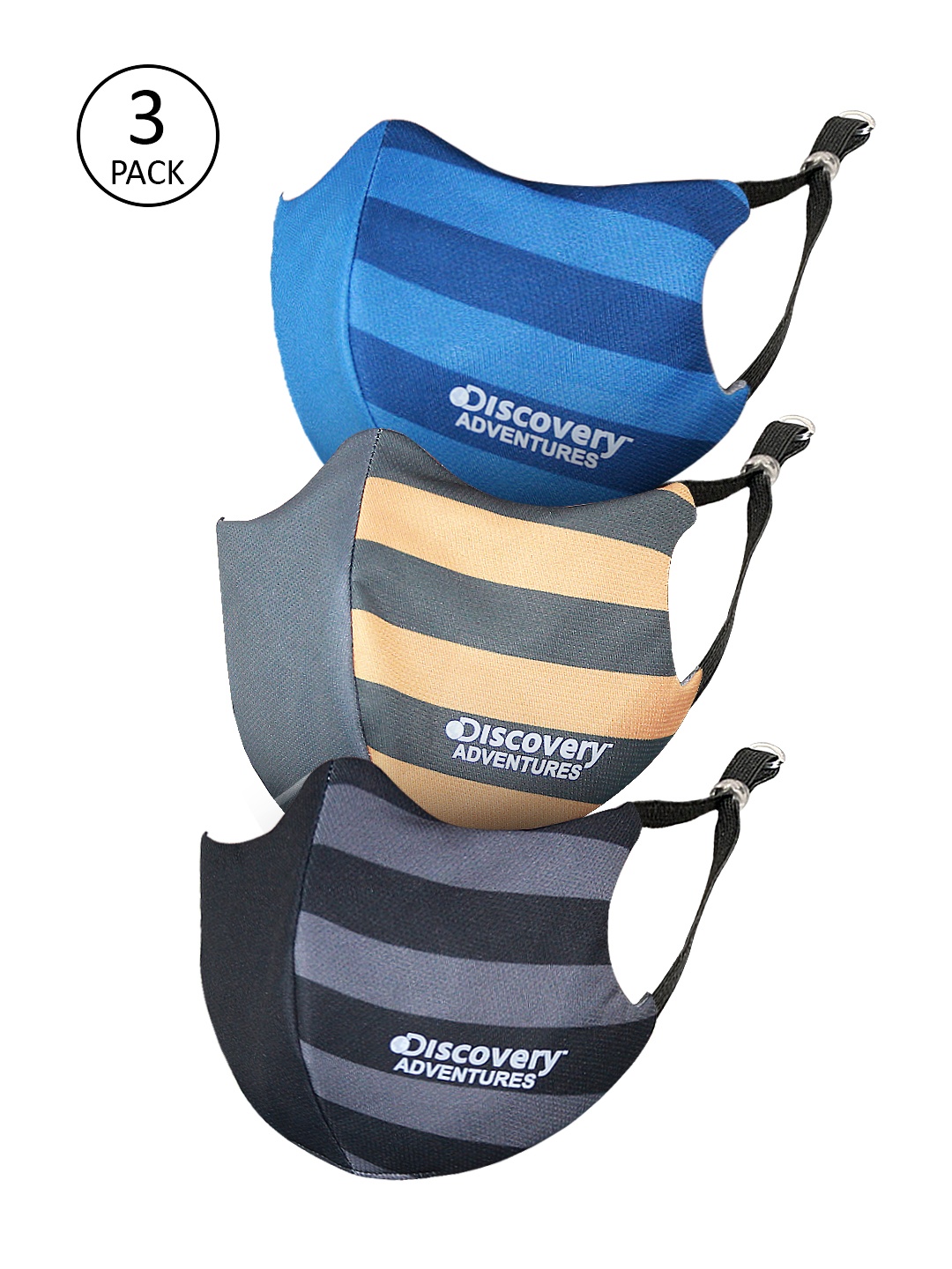 

Roadster Unisex Pack of 3 Reusable 4 Ply Outdoor Masks, Blue