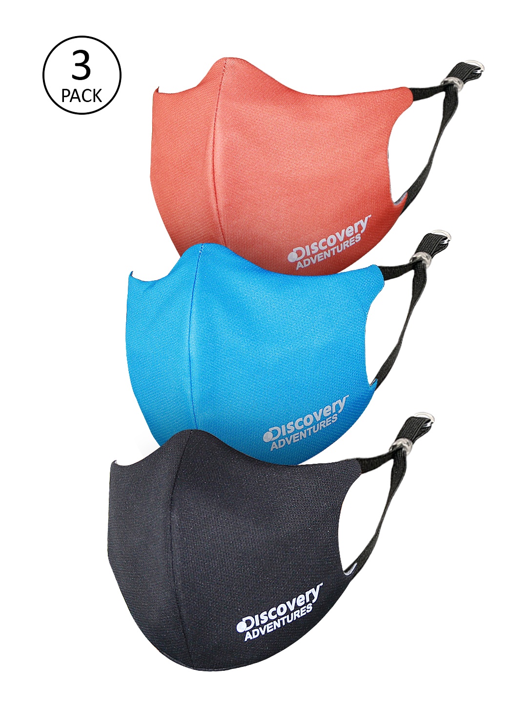 

Roadster Unisex Pack of 3 Solid Reusable 4 Ply Outdoor Masks, Blue