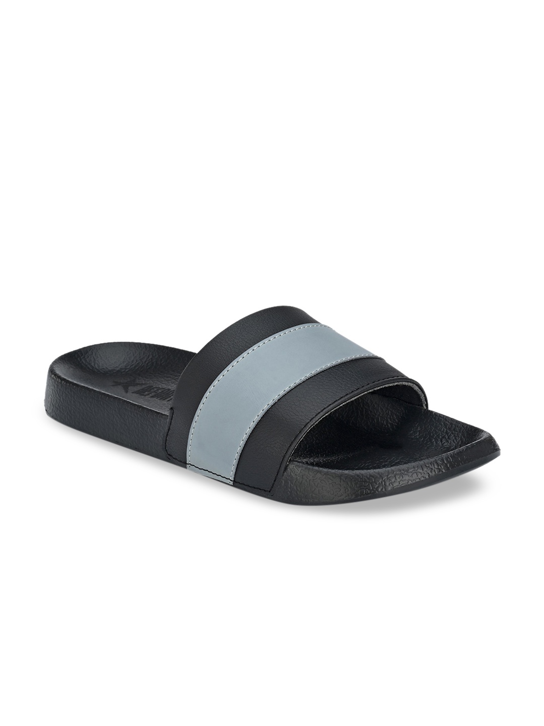 

REFOAM Men Striped Rubber Slip On Room Slippers, Black