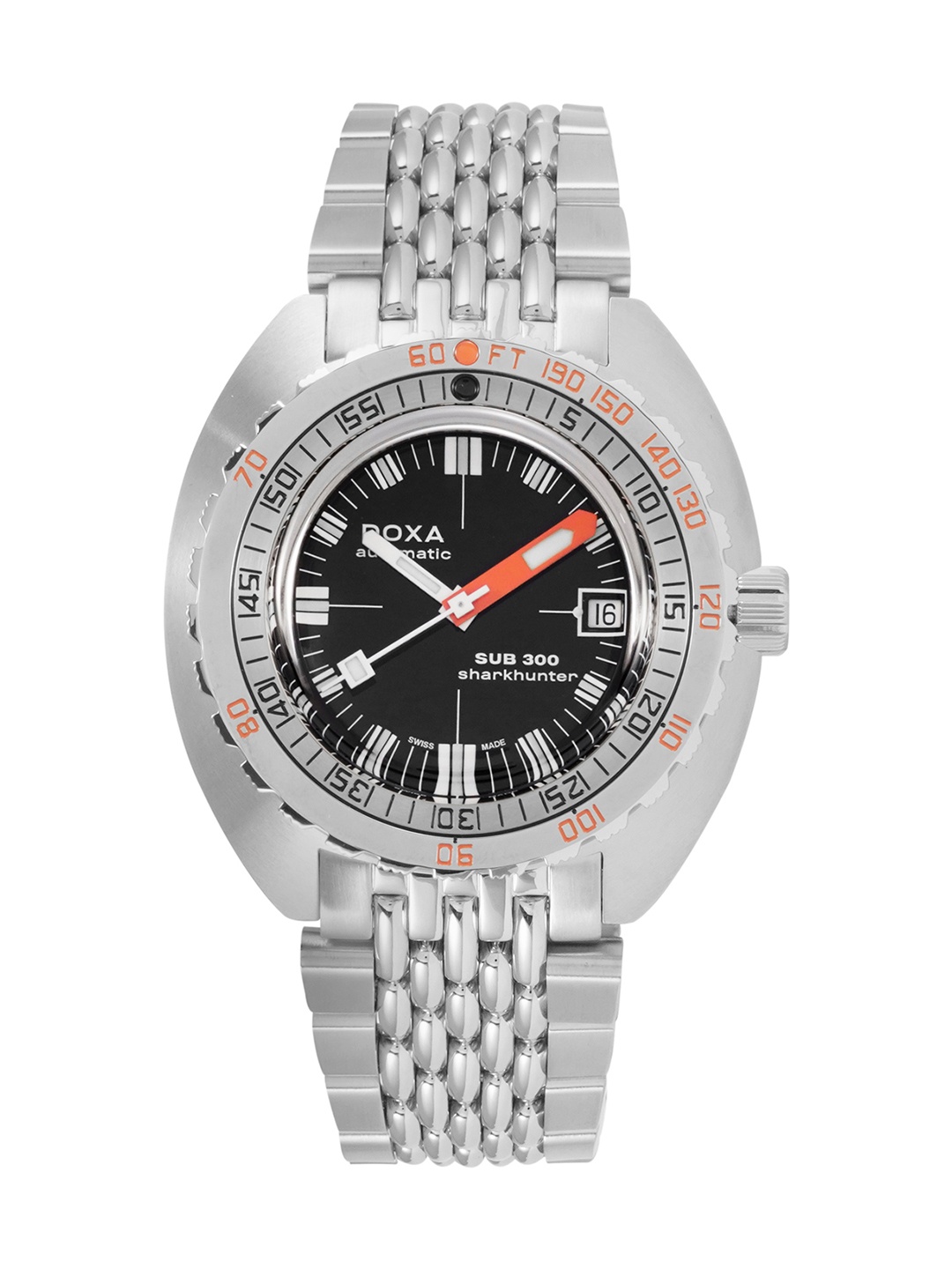 

DOXA Men Black & Silver SUB 300 Analogue Multi Function Automatic Watch 821.10.101.10