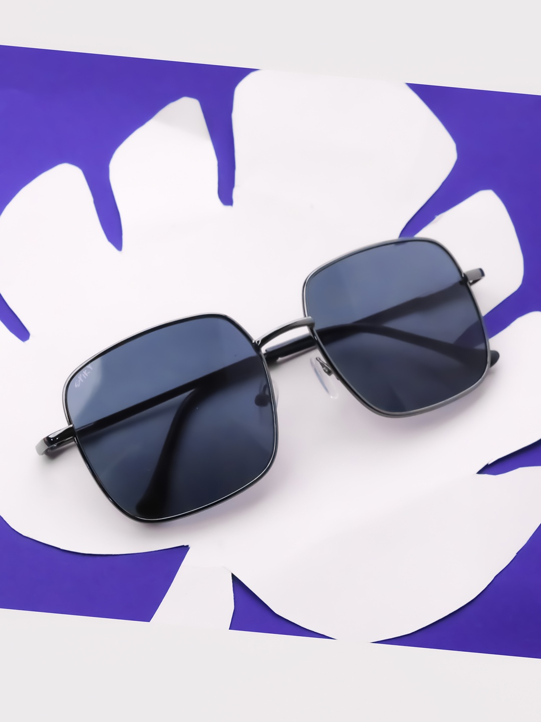 

Spiky Unisex Kids Black Lens & Gunmetal-Toned Rectangle Sunglasses, Metallic