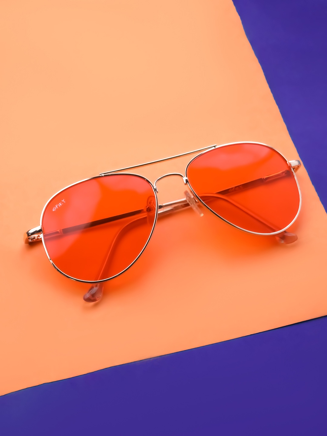 

Spiky Unisex Kids Red Lens & Gold-Toned Aviator Sunglasses SWAV_GOL_RED