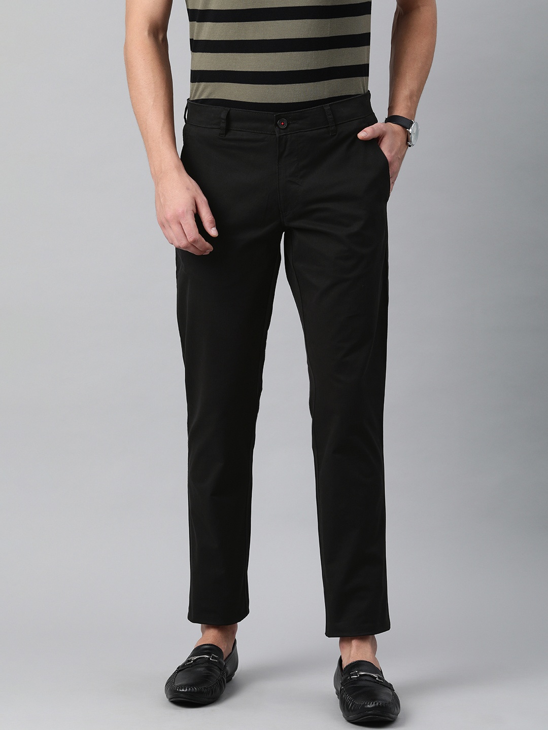 

Louis Philippe Sport Men Black Slim Fit Low-Rise Regular Trousers