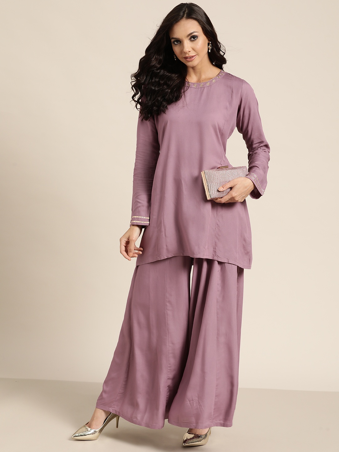 

Shae by SASSAFRAS Women Lavender Flared Liva Palazzos