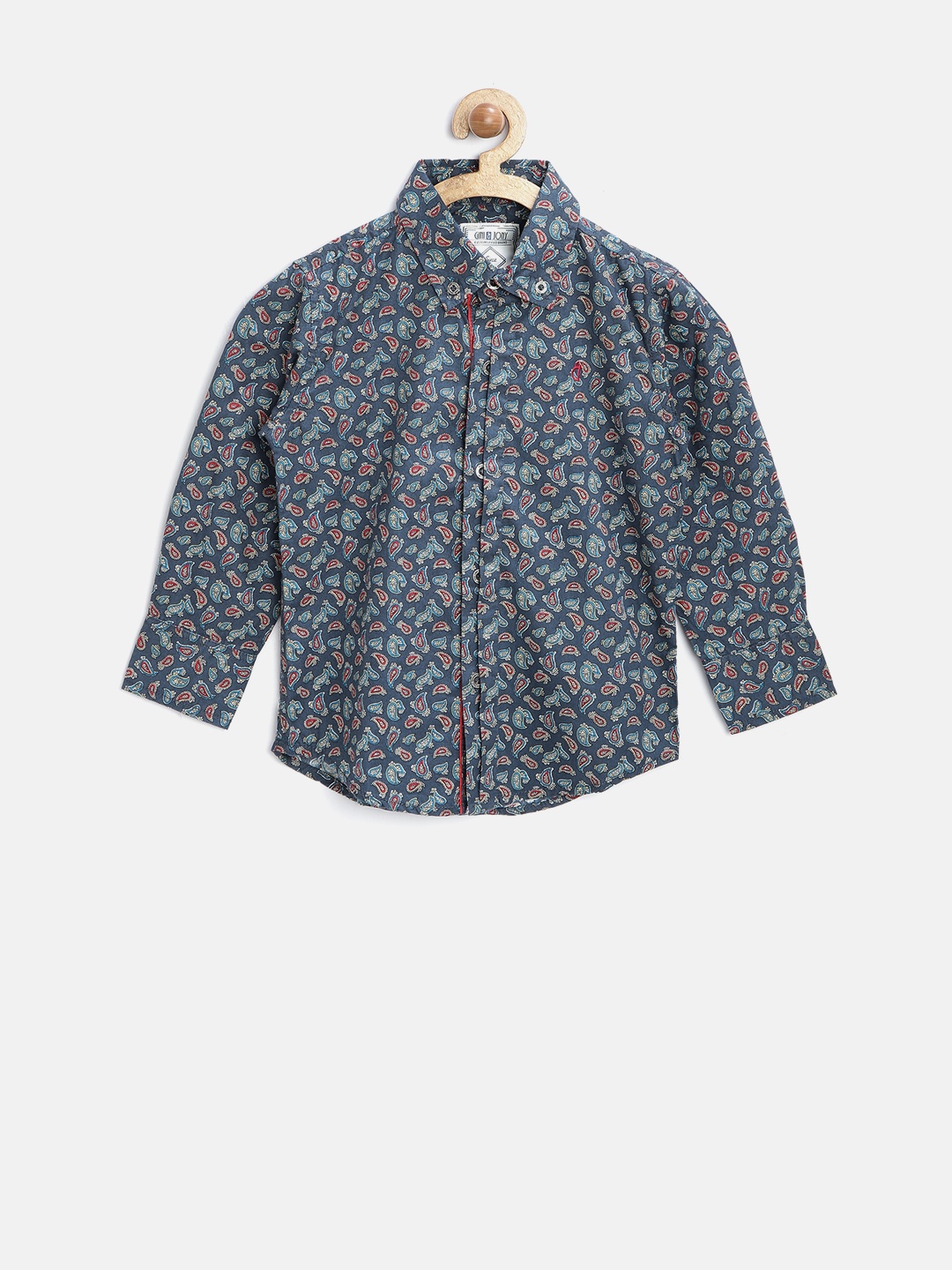 

Gini and Jony Boys Blue Printed Shirt