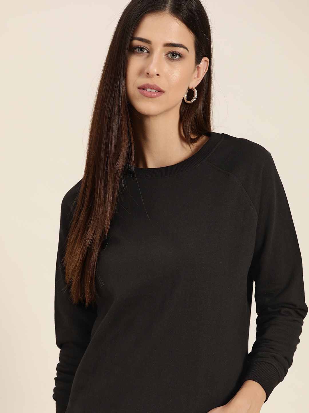 

her by invictus Women Black Pullover Sweatshirt
