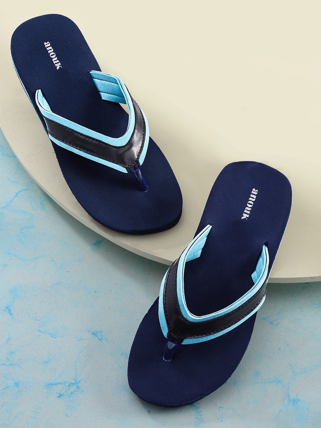 

Anouk Women Navy Blue Thong Flip-Flops