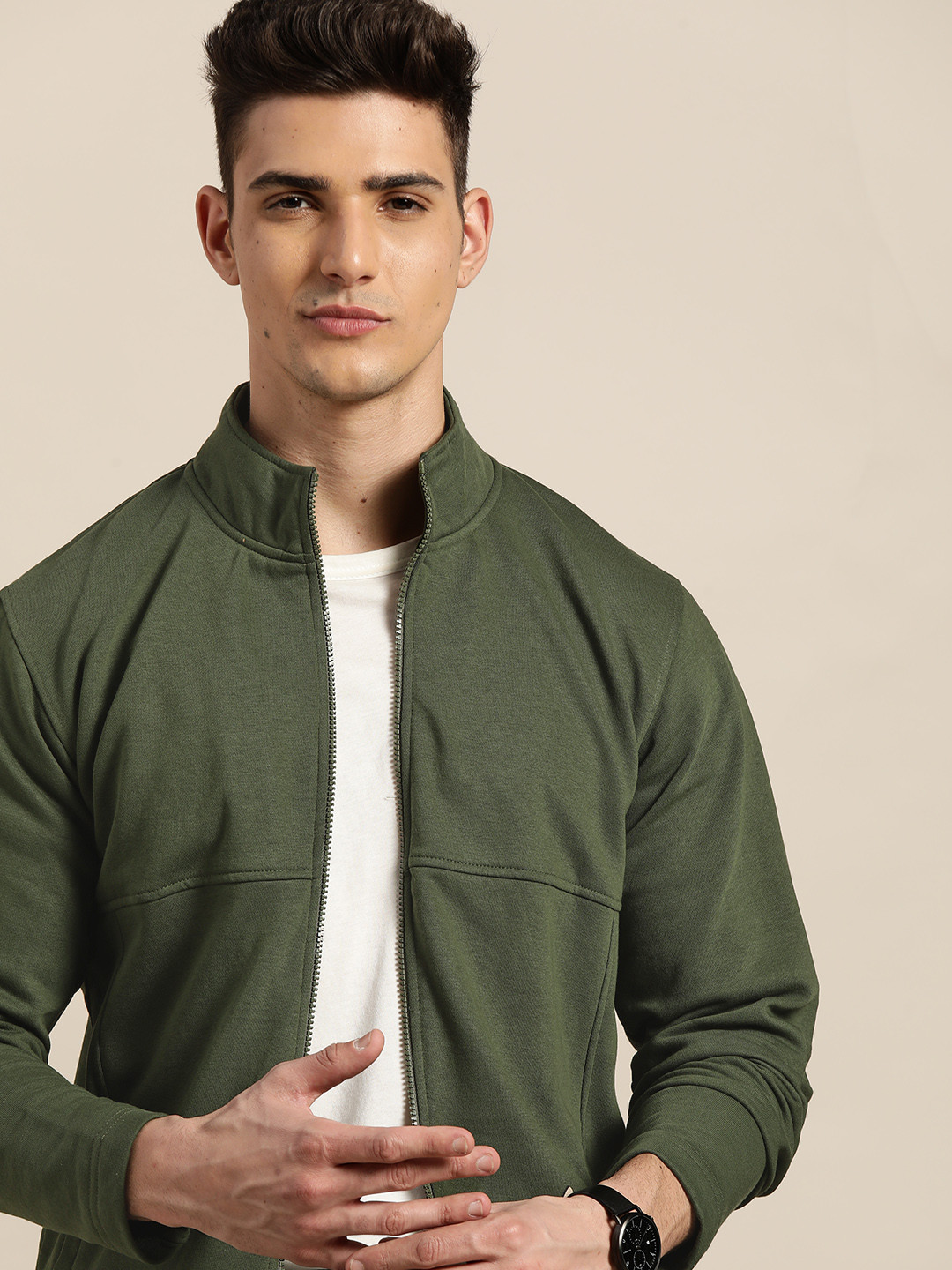

INVICTUS Men Olive Green Padded Jacket