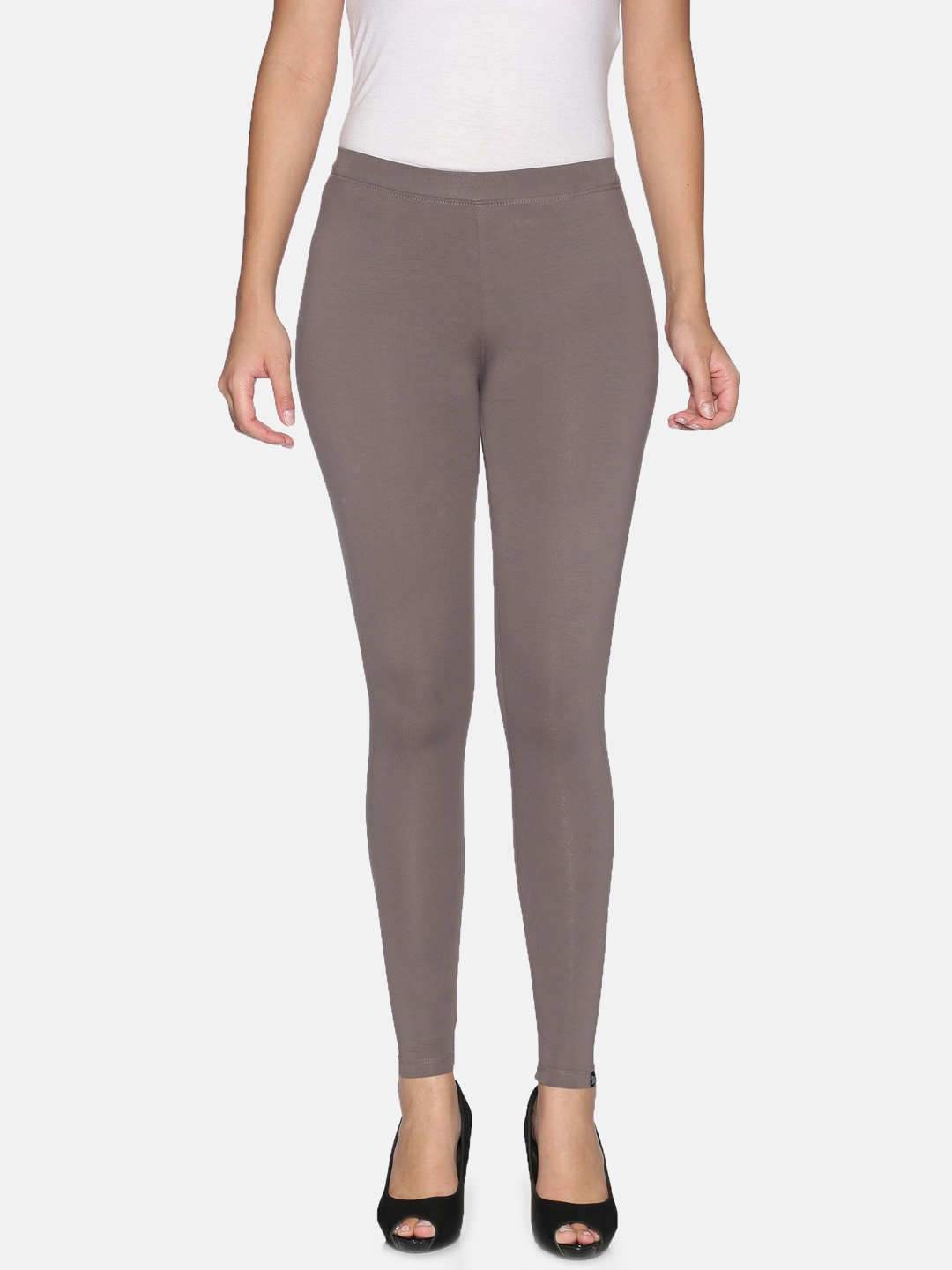 

TWIN BIRDS Women Grey Solid Ankle-Length Leggings