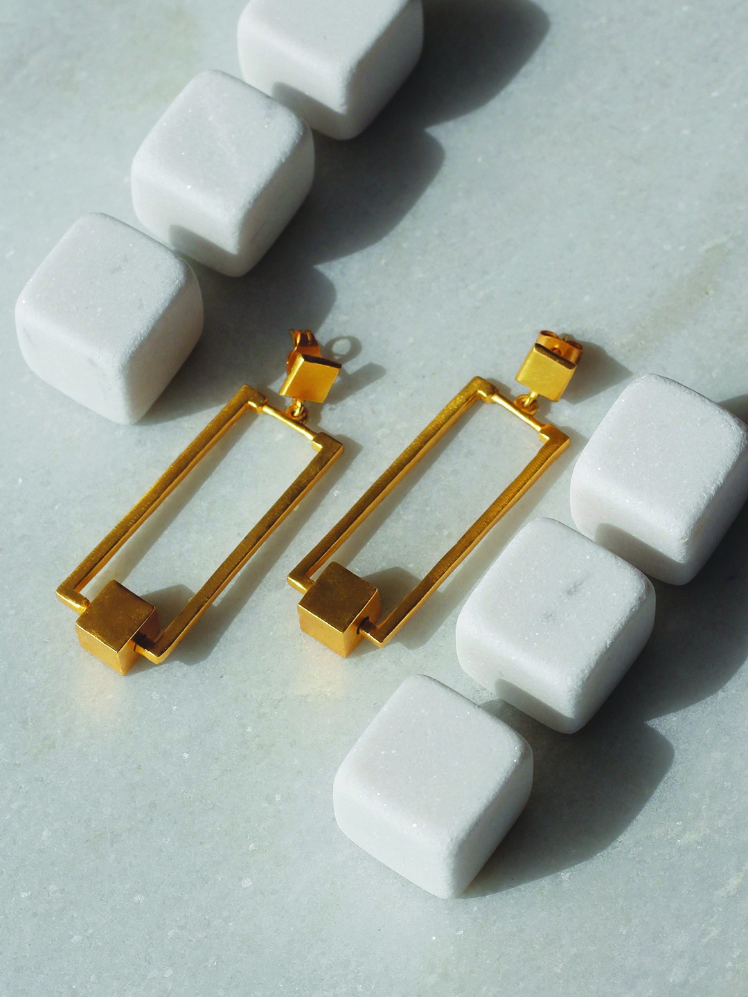 

Amaltaas Women Gold-Toned Square Drop Earrings