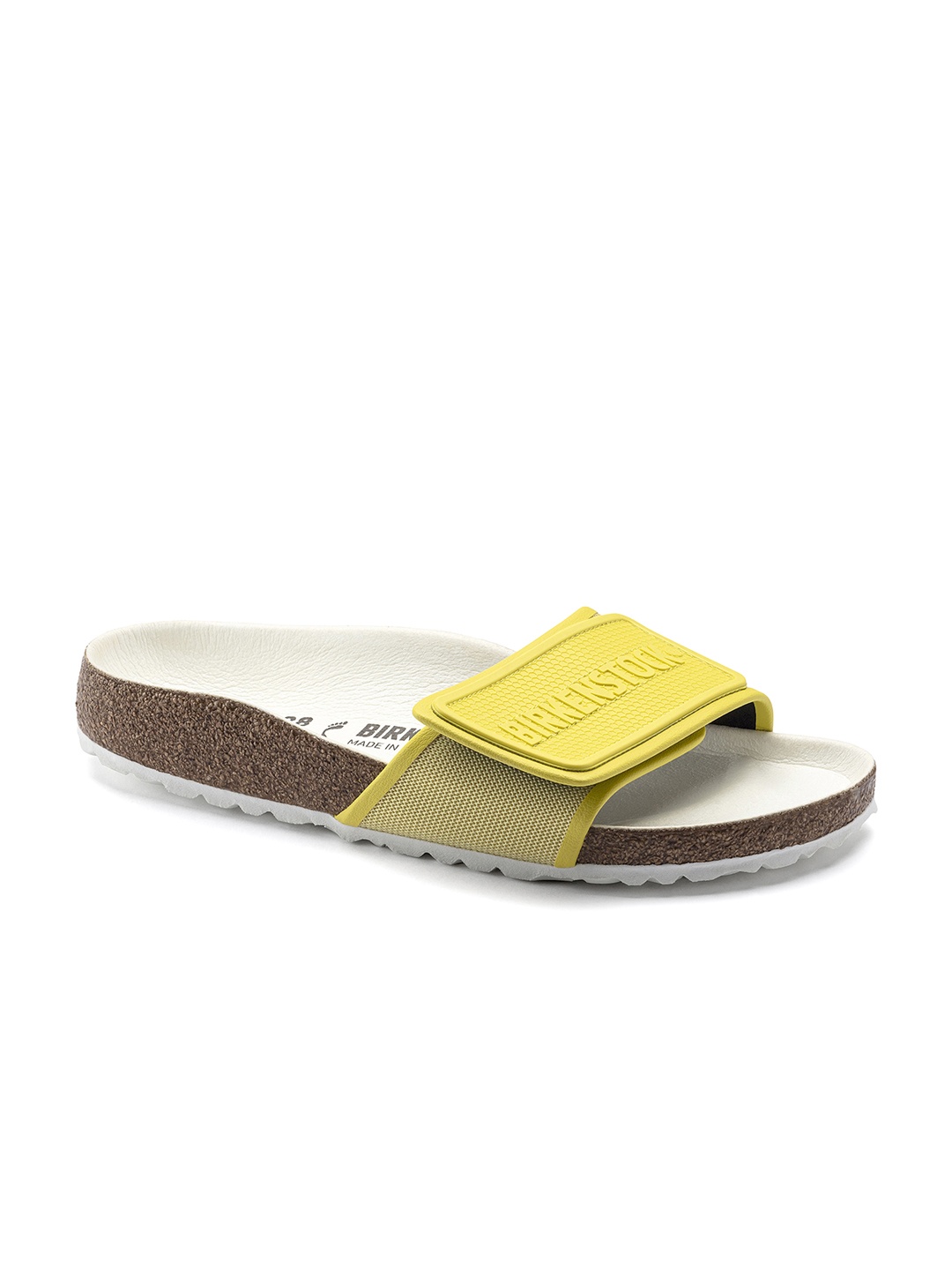 

Birkenstock Unisex Tema White Regular Width Sliders, Yellow