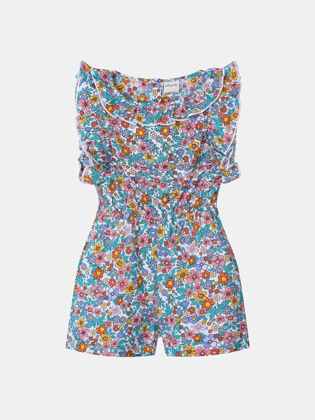 

Jade Garden Girls Blue & White Printed Sustainable Playsuit