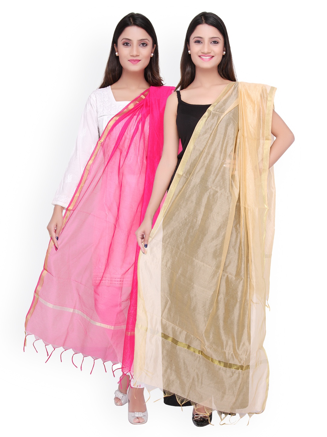 

Dupatta Bazaar Pack of 2 Dupattas, Pink