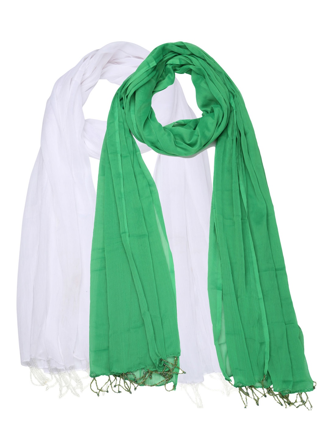

Dupatta Bazaar Pack of 2 Dupattas, Green
