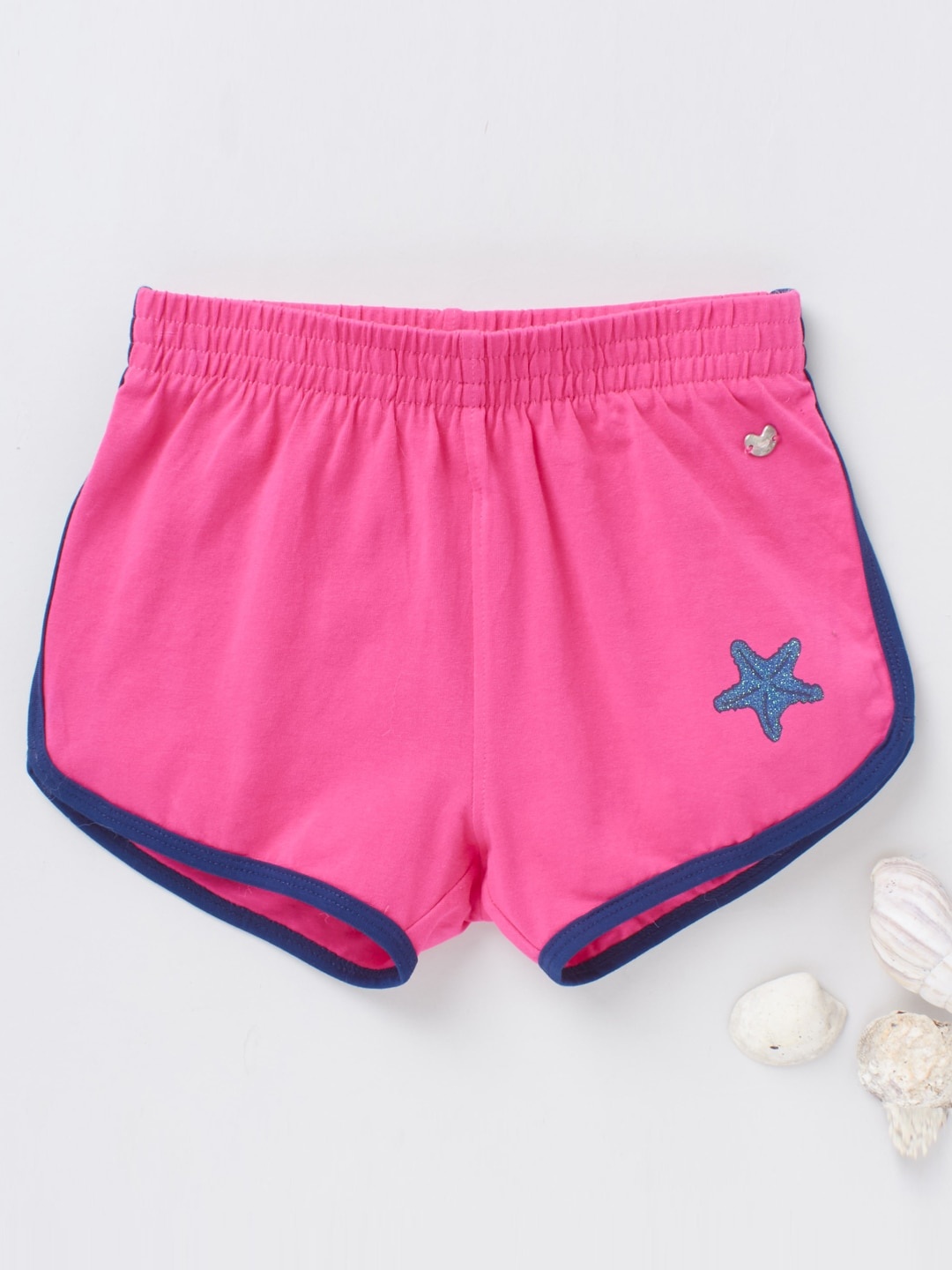 

Ed a Mamma Girls Fuchsia Lycra Knitted Mid Rise Regular Sustainable Shorts