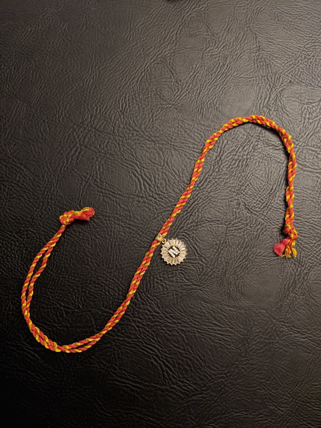 

Digital Dress Room Gold-Plated Letter 'N' Customised AD Pendant Rakhi