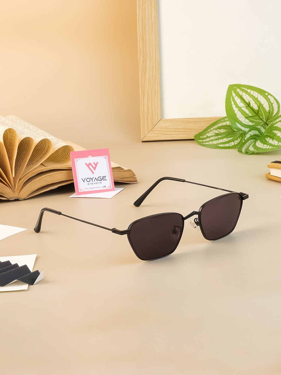 

Voyage Women Black Lens & Black Cateye Sunglasses with UV Protected Lens