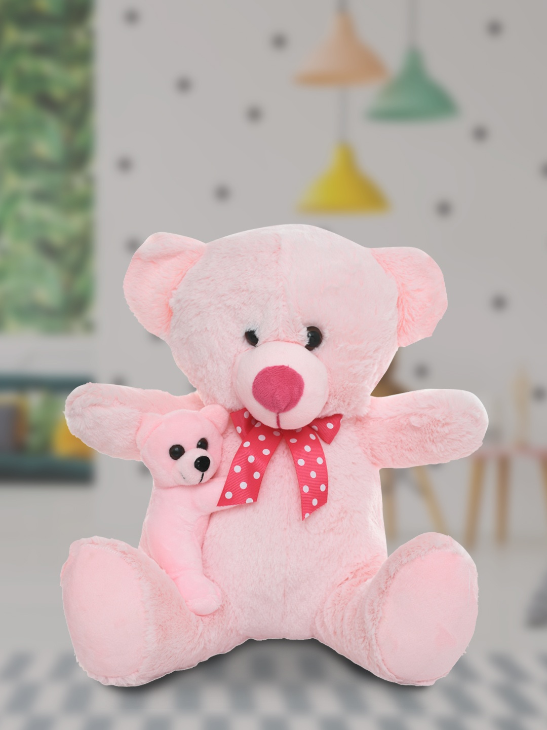 

DukieKooky Kids Pink & Red Pink Cuddling Mom Soft Toy