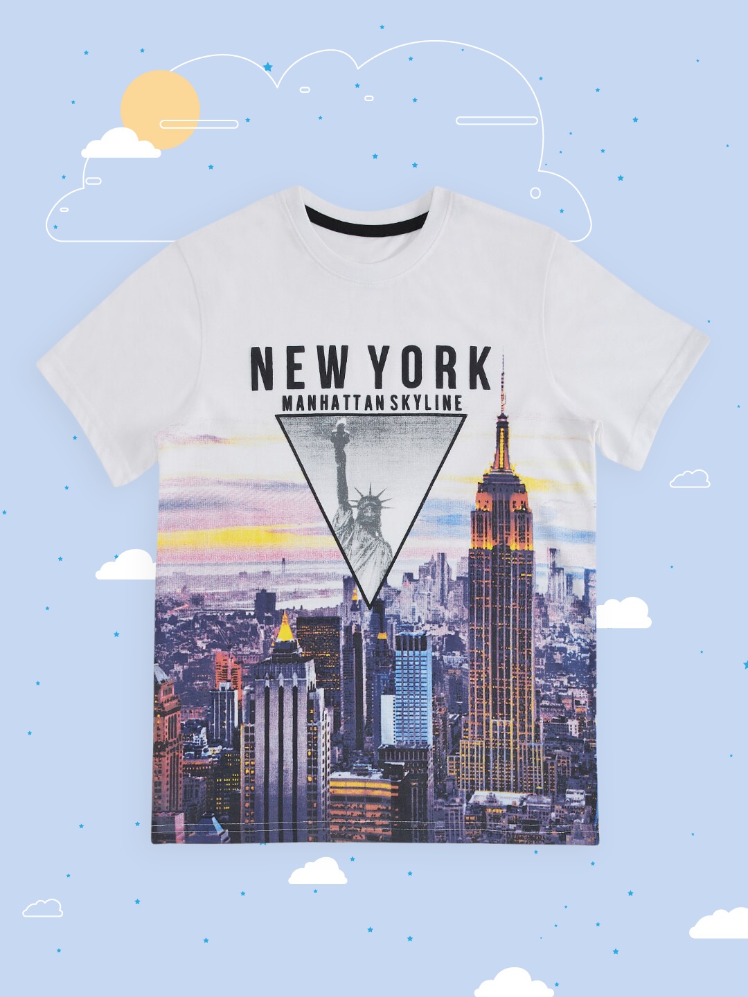 

Pantaloons Junior Boys White Graphic Printed T-shirt