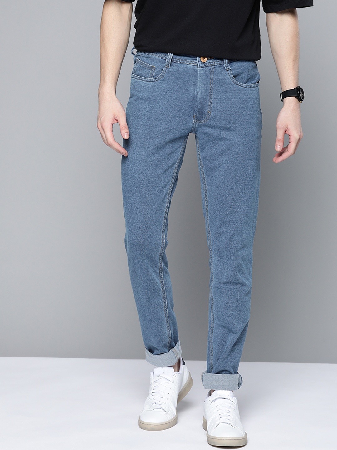 

Mast & Harbour Men Blue Pure Cotton Jeans