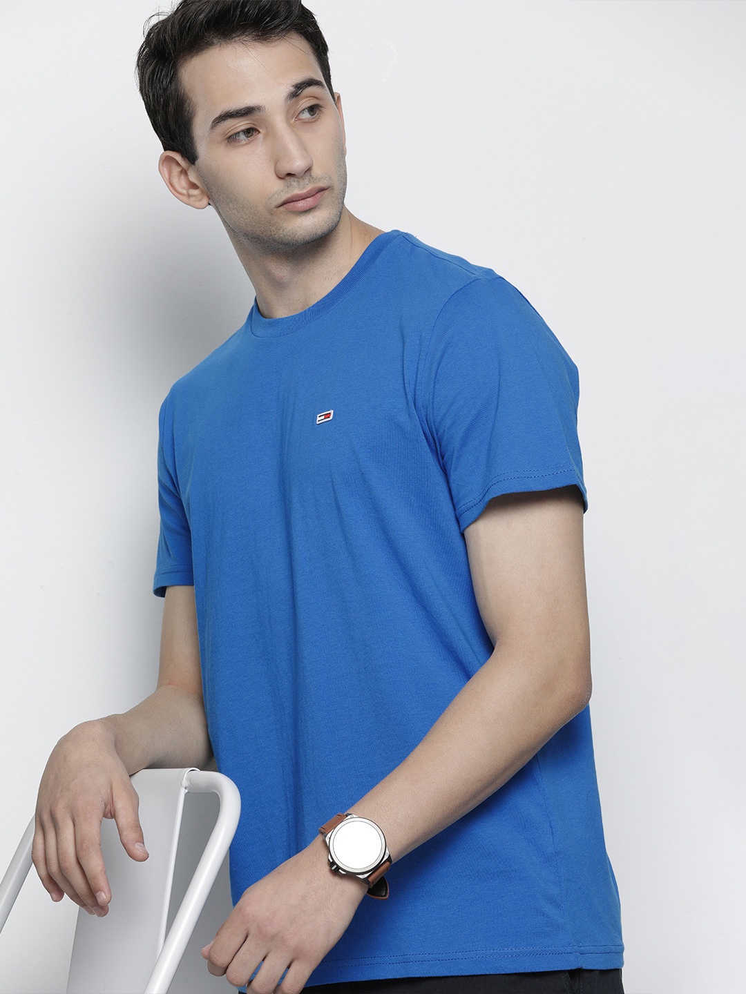 

Tommy Hilfiger Men Blue Pure Cotton T-shirt