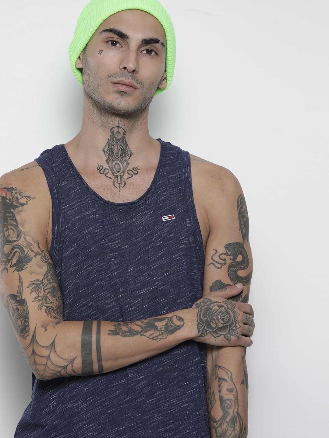 

Tommy Hilfiger Men Navy Blue Solid RLX Racer Back Tank T-shirt